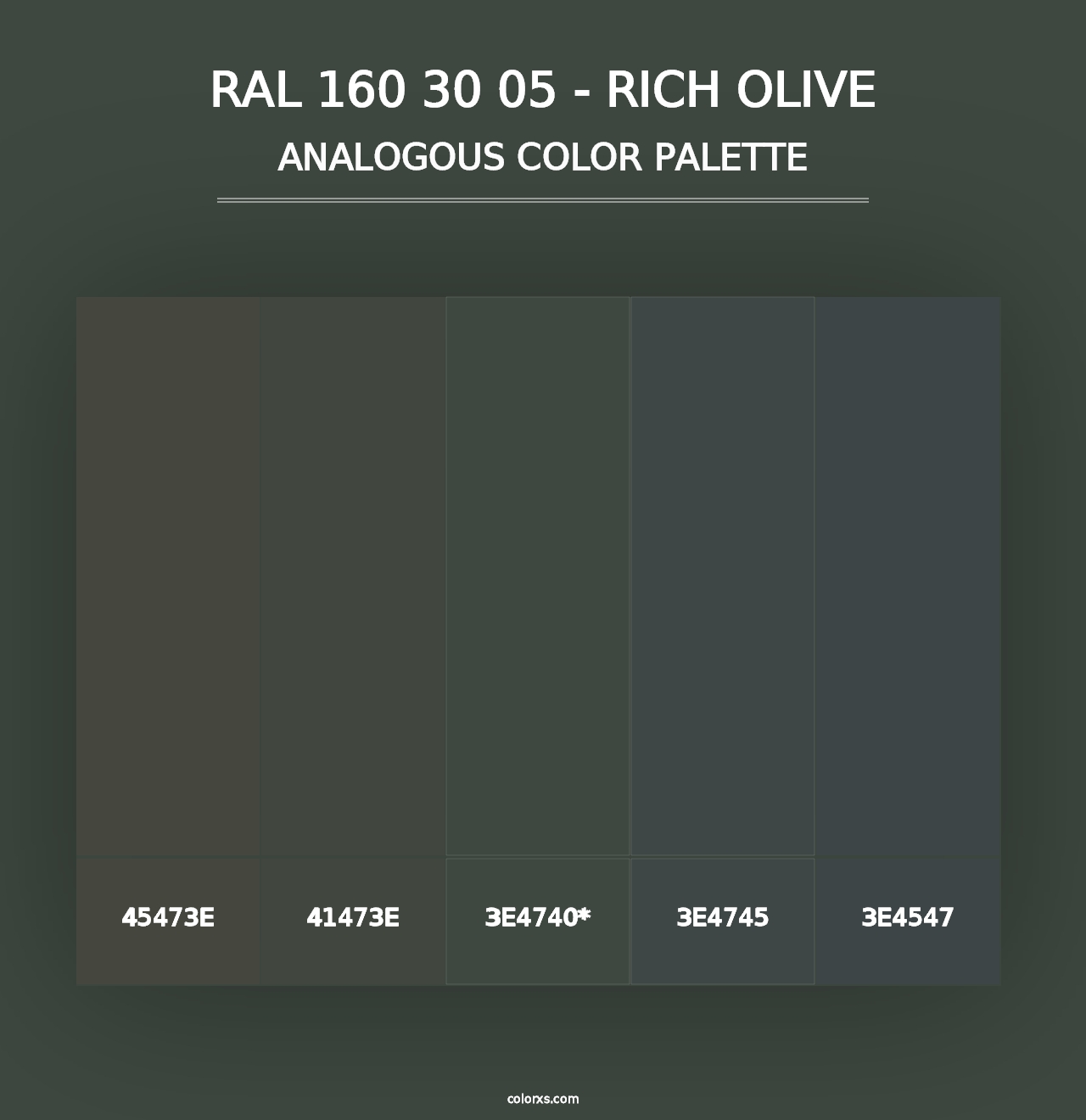 RAL 160 30 05 - Rich Olive - Analogous Color Palette