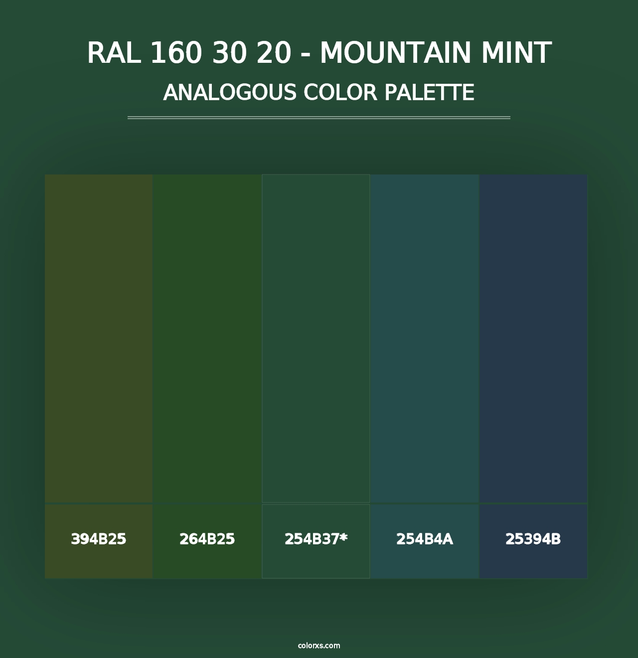 RAL 160 30 20 - Mountain Mint - Analogous Color Palette