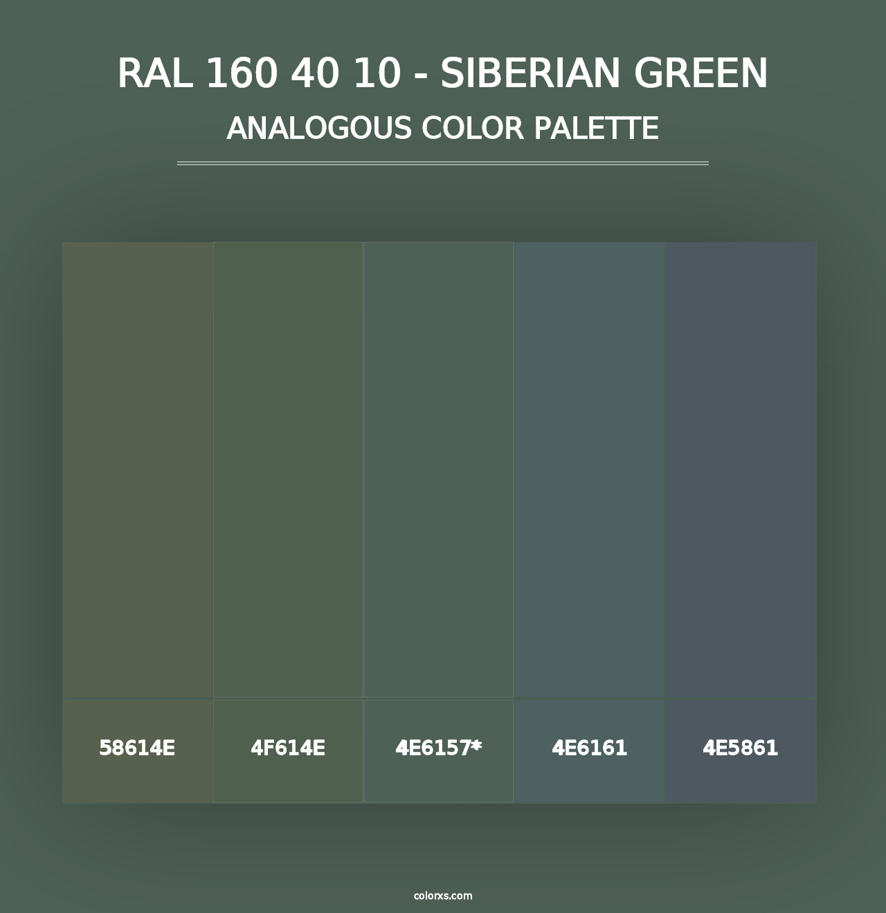 RAL 160 40 10 - Siberian Green - Analogous Color Palette