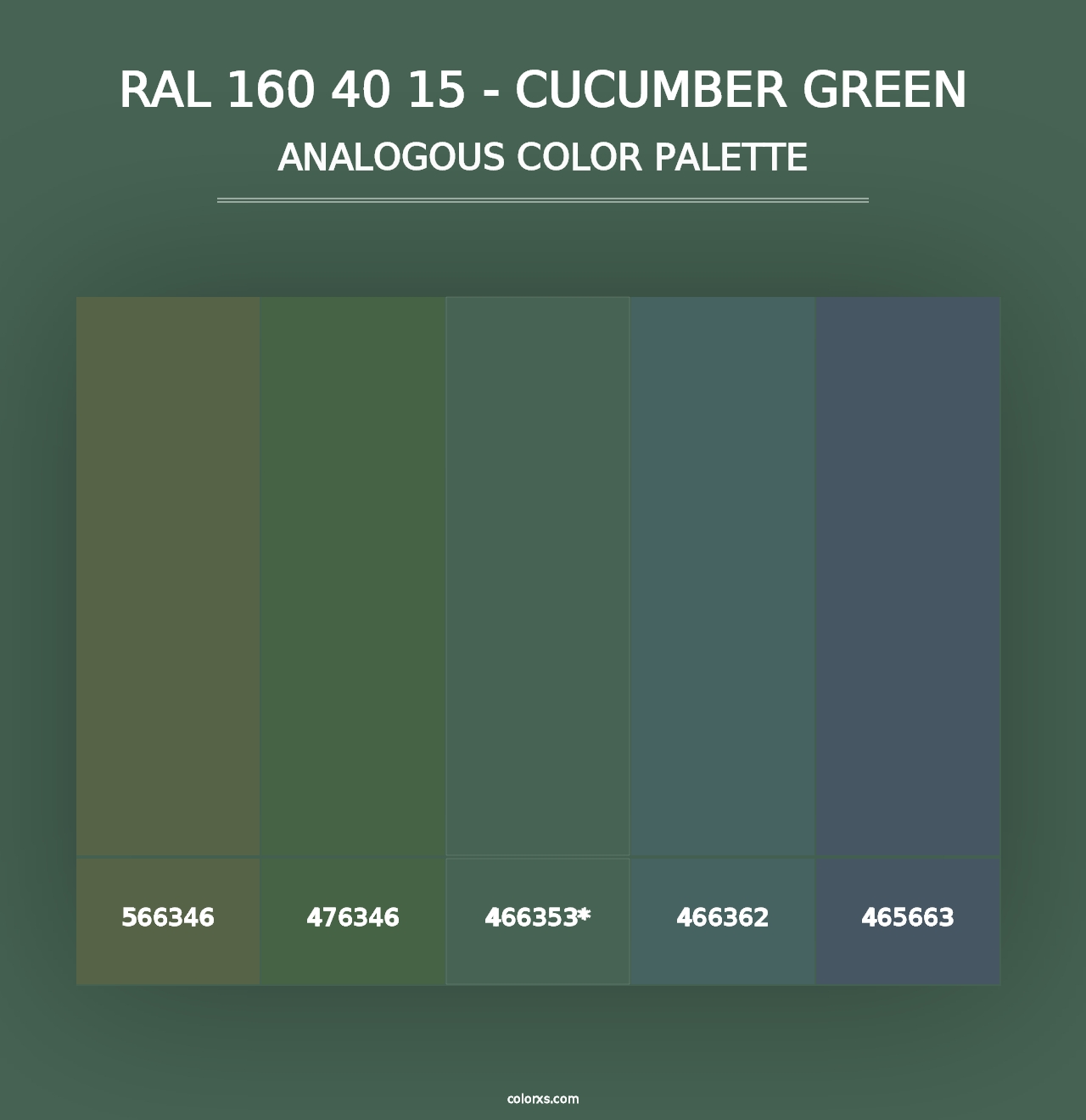 RAL 160 40 15 - Cucumber Green - Analogous Color Palette