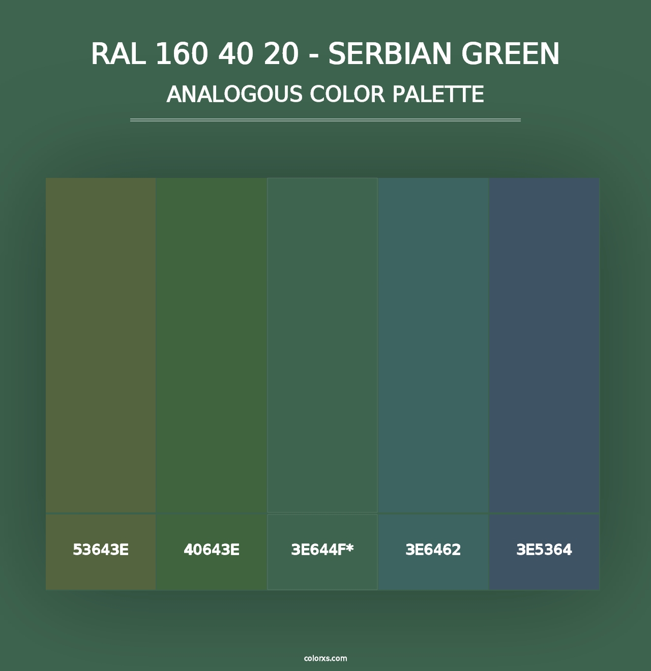 RAL 160 40 20 - Serbian Green - Analogous Color Palette