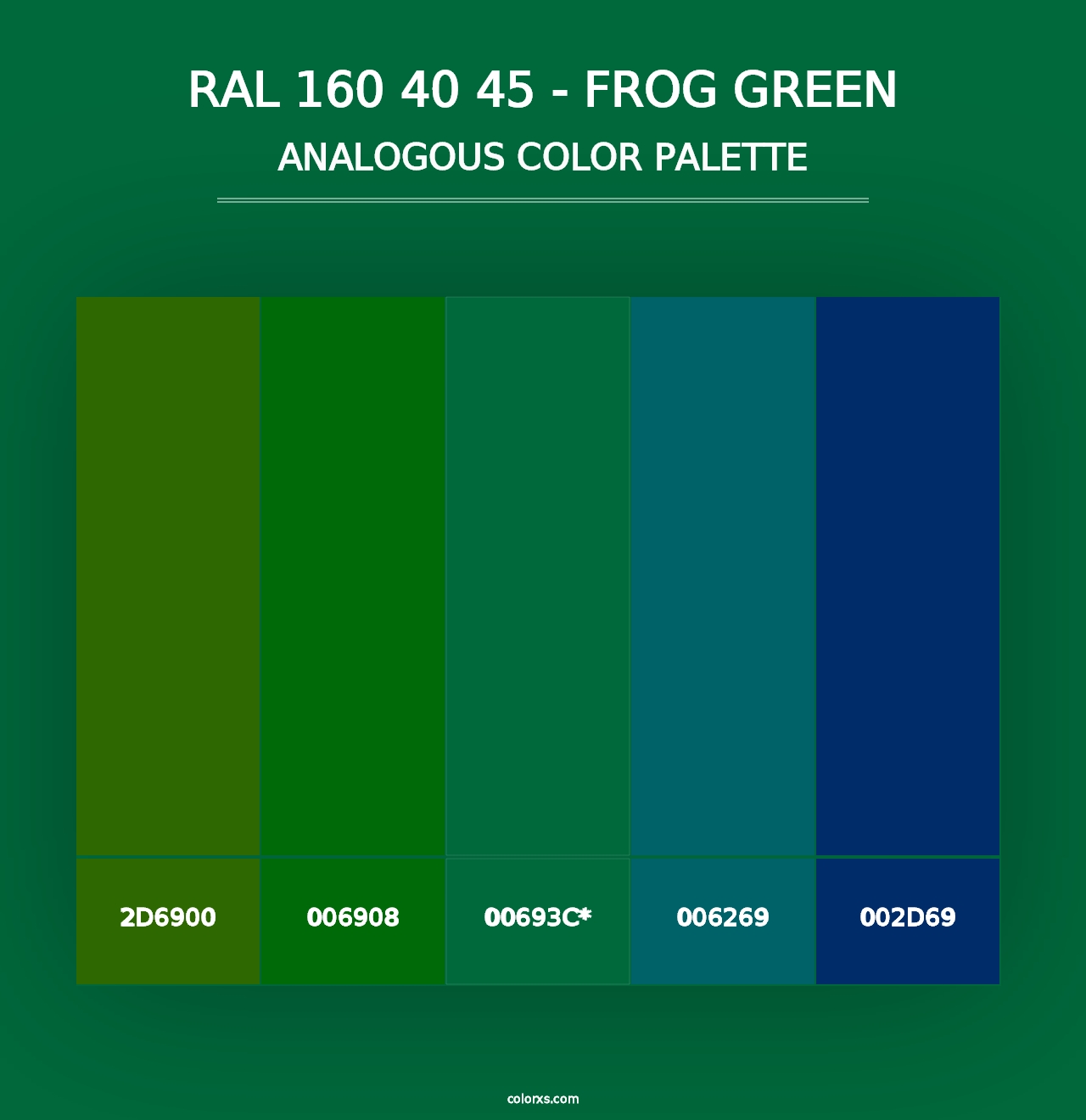 RAL 160 40 45 - Frog Green - Analogous Color Palette