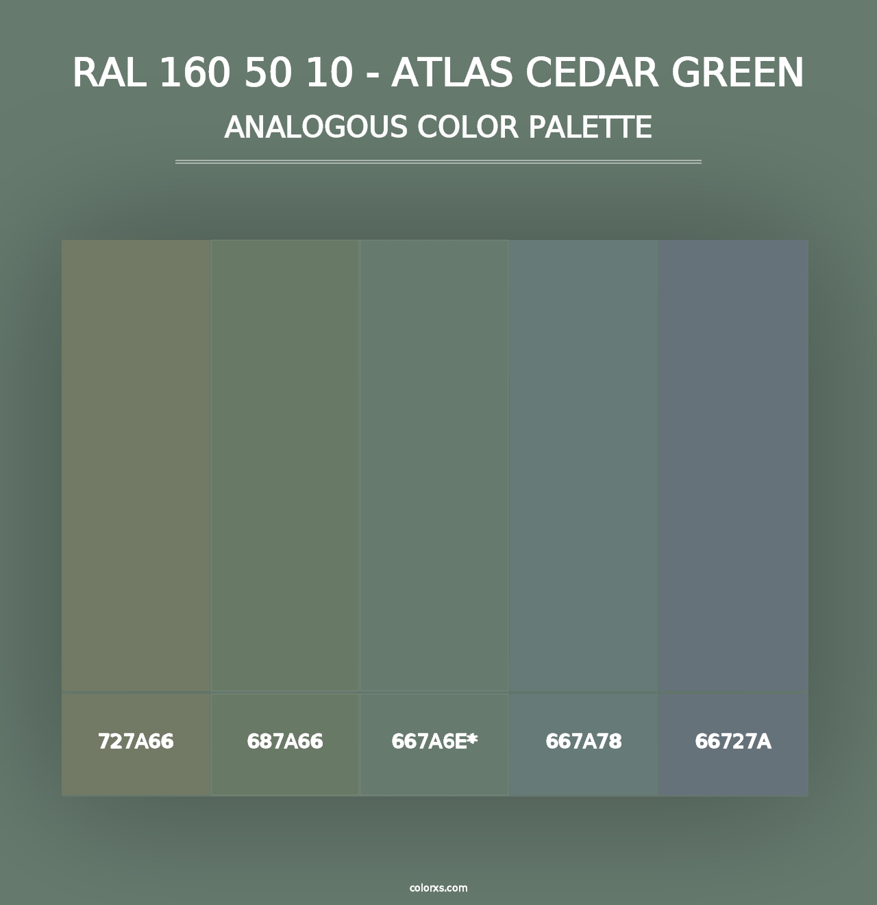 RAL 160 50 10 - Atlas Cedar Green - Analogous Color Palette