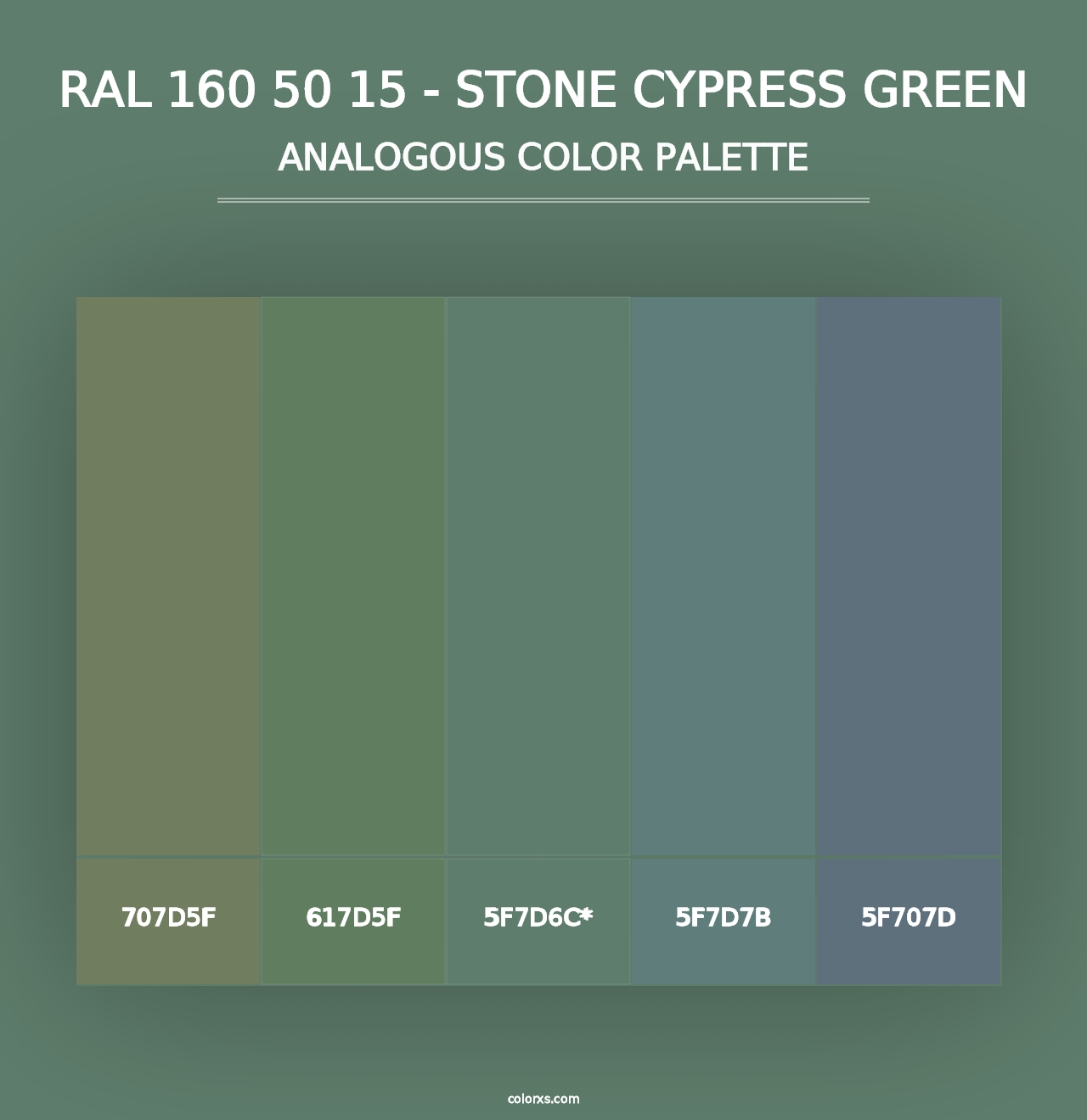 RAL 160 50 15 - Stone Cypress Green - Analogous Color Palette