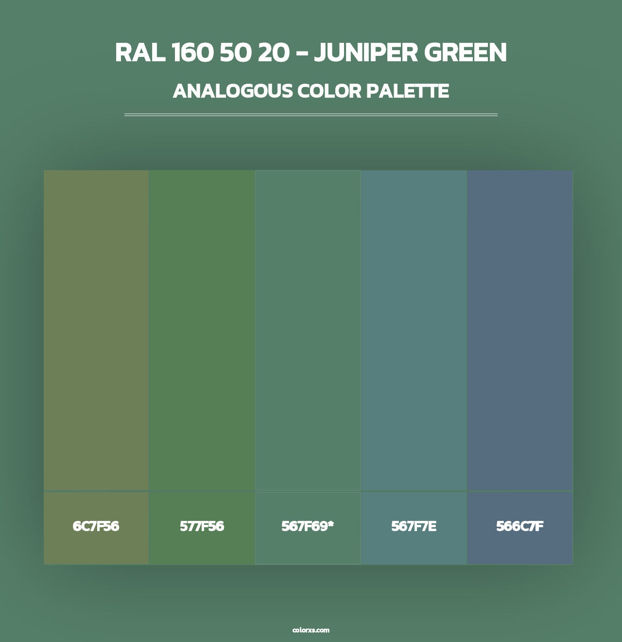 RAL 160 50 20 - Juniper Green - Analogous Color Palette