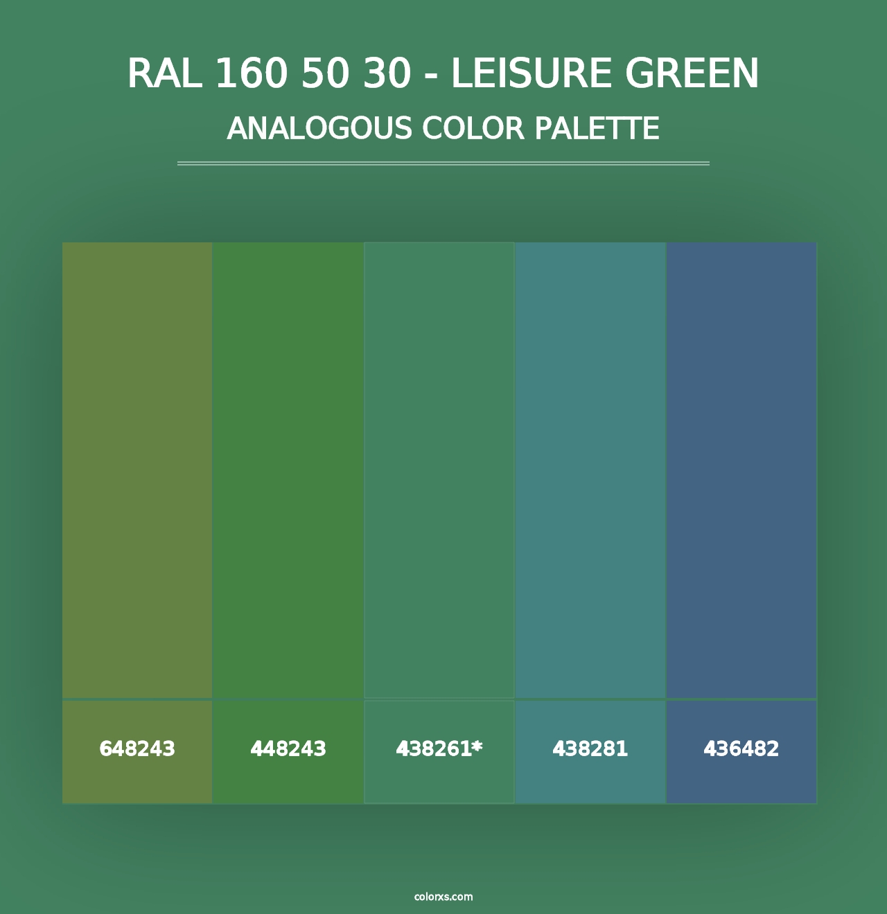 RAL 160 50 30 - Leisure Green - Analogous Color Palette