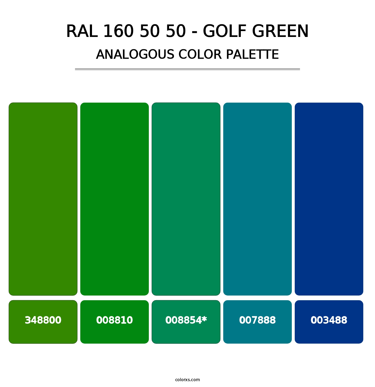 RAL 160 50 50 - Golf Green - Analogous Color Palette