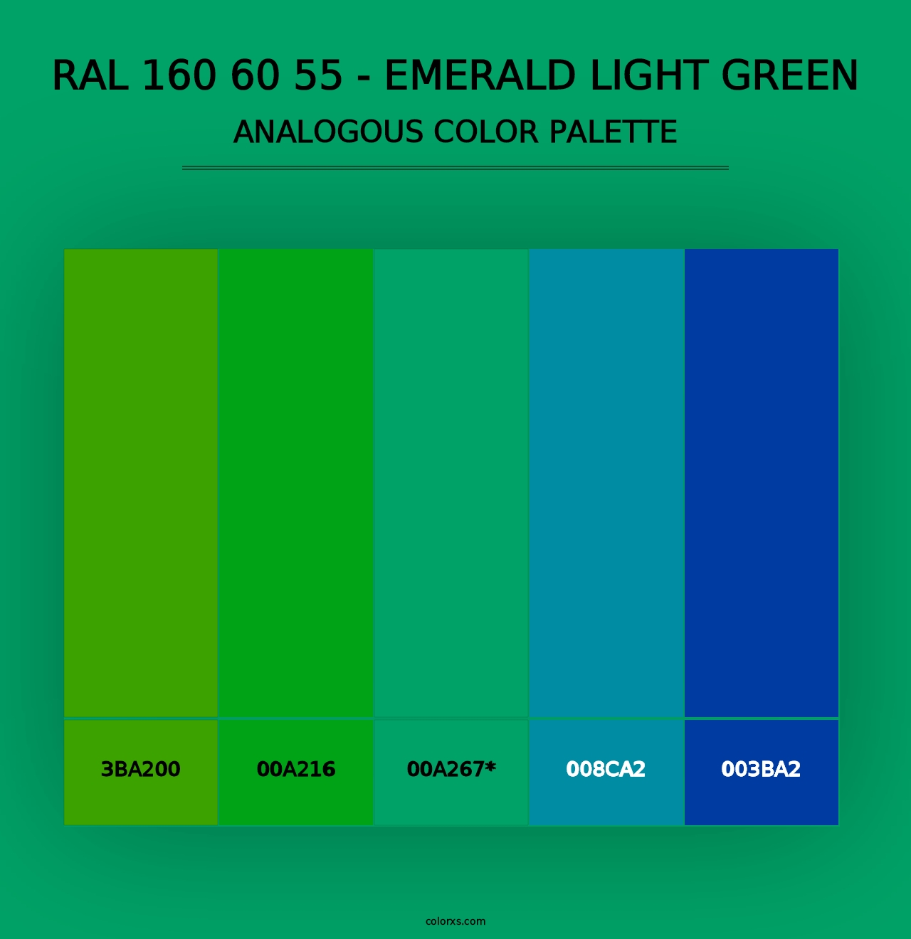 RAL 160 60 55 - Emerald Light Green - Analogous Color Palette