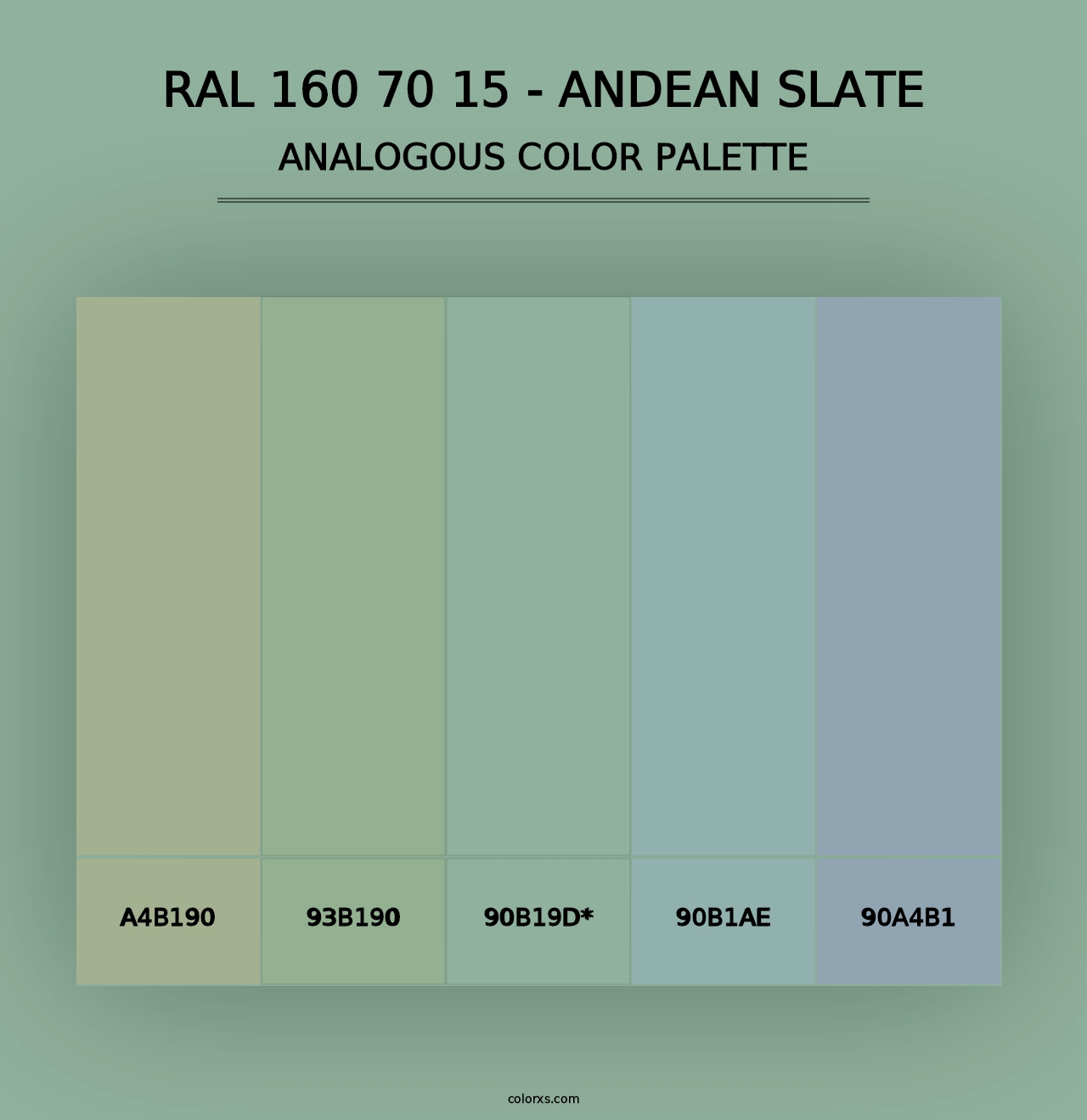 RAL 160 70 15 - Andean Slate - Analogous Color Palette