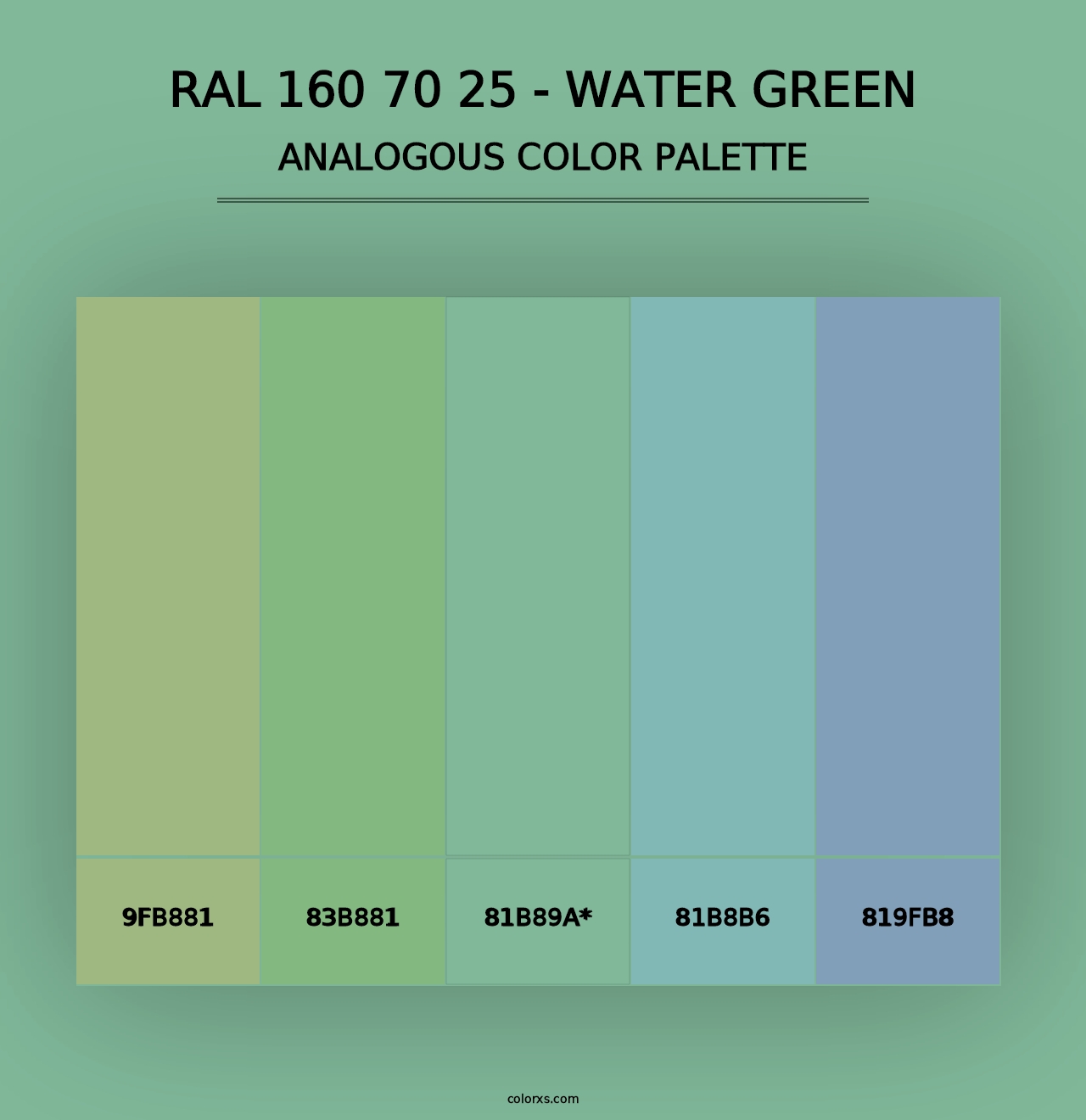 RAL 160 70 25 - Water Green - Analogous Color Palette