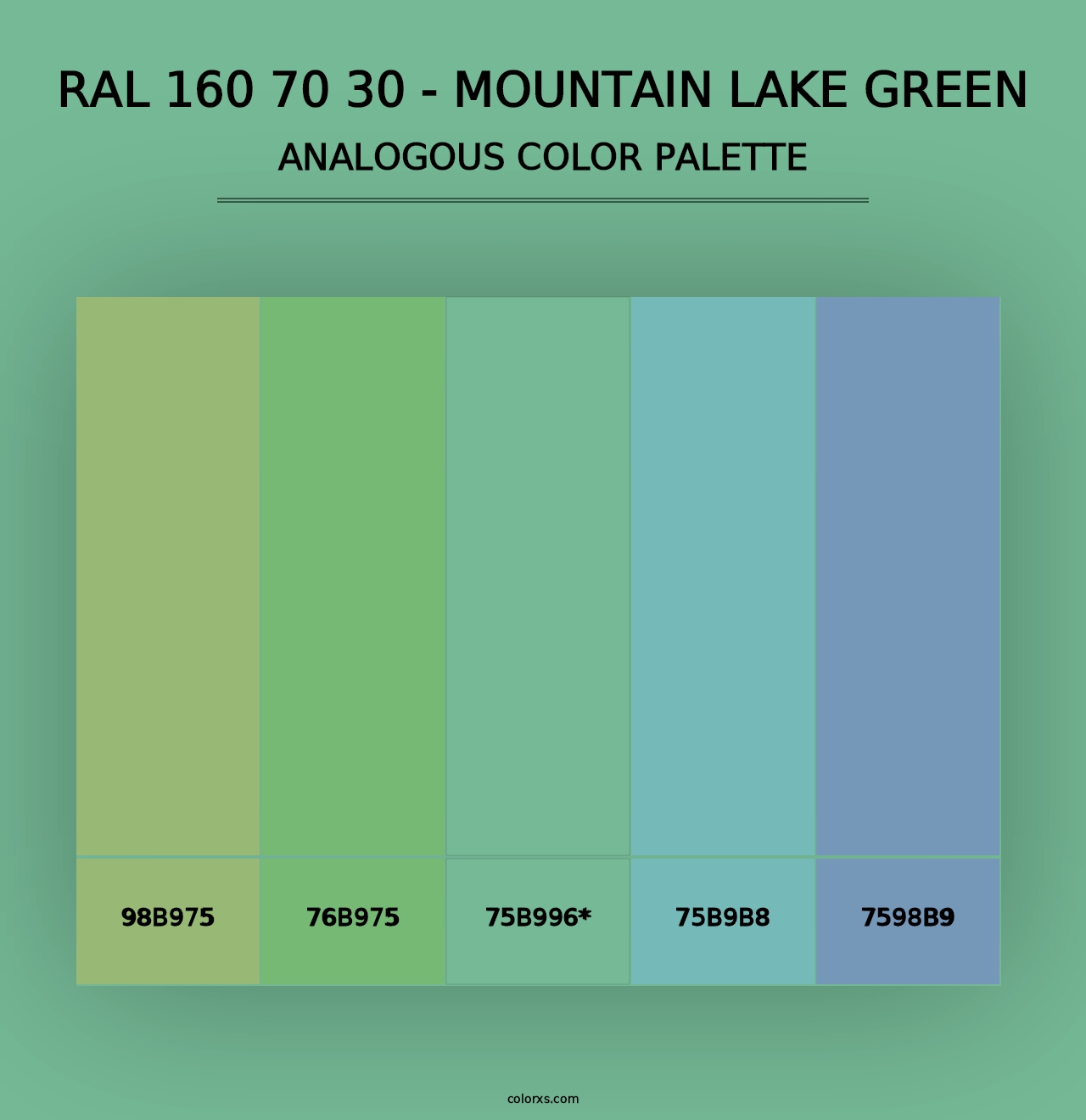 RAL 160 70 30 - Mountain Lake Green - Analogous Color Palette