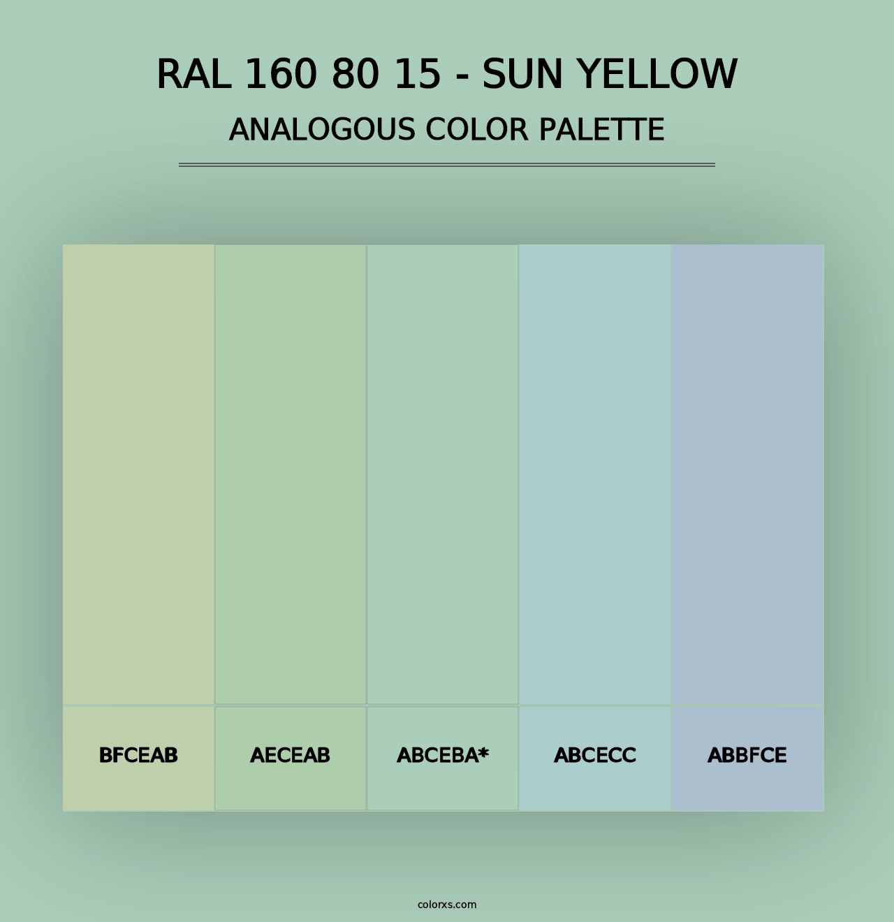 RAL 160 80 15 - Sun Yellow - Analogous Color Palette