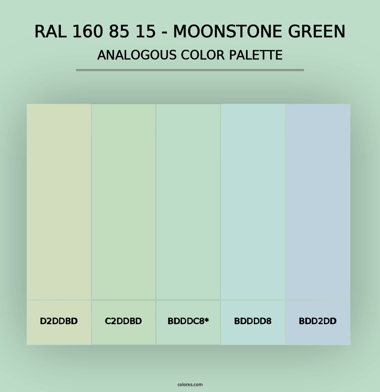 RAL 160 85 15 - Moonstone Green - Analogous Color Palette