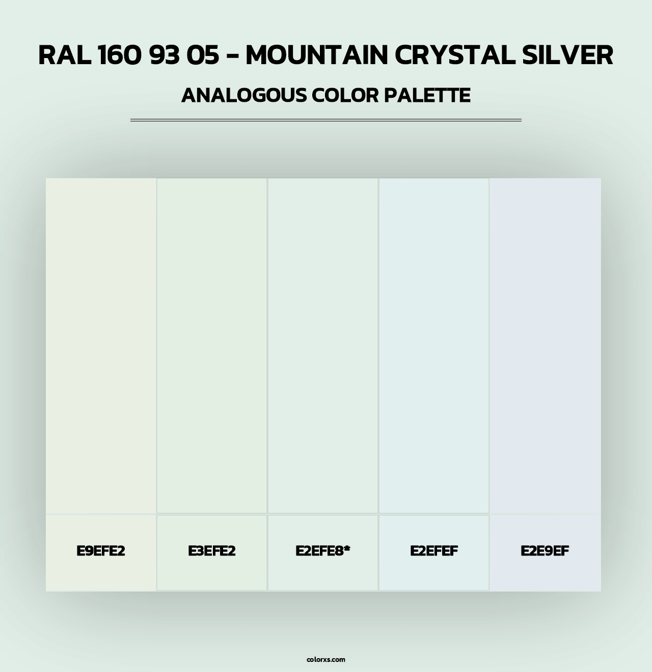 RAL 160 93 05 - Mountain Crystal Silver - Analogous Color Palette