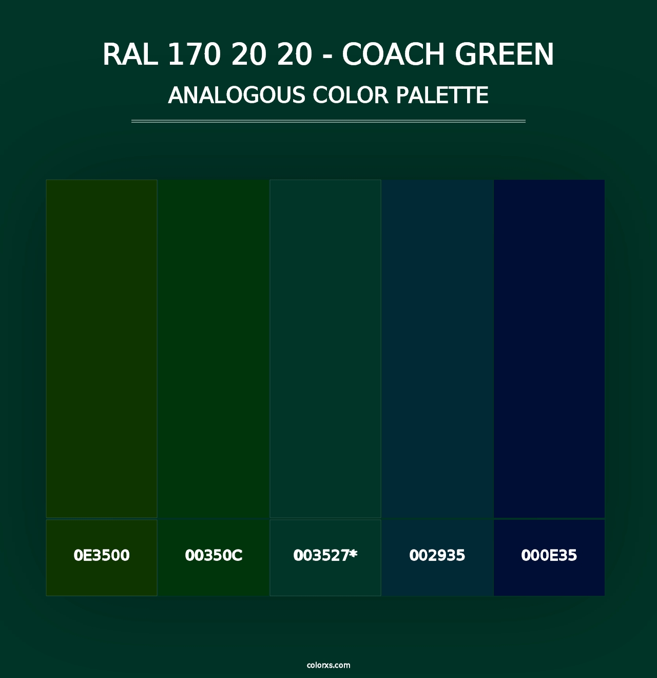 RAL 170 20 20 - Coach Green - Analogous Color Palette