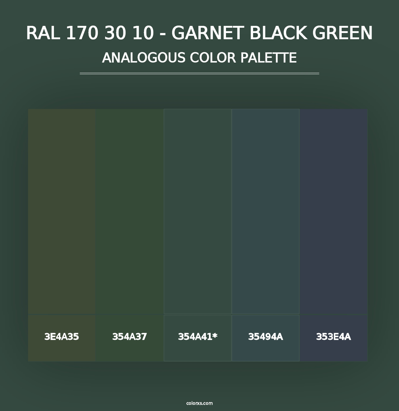 RAL 170 30 10 - Garnet Black Green - Analogous Color Palette