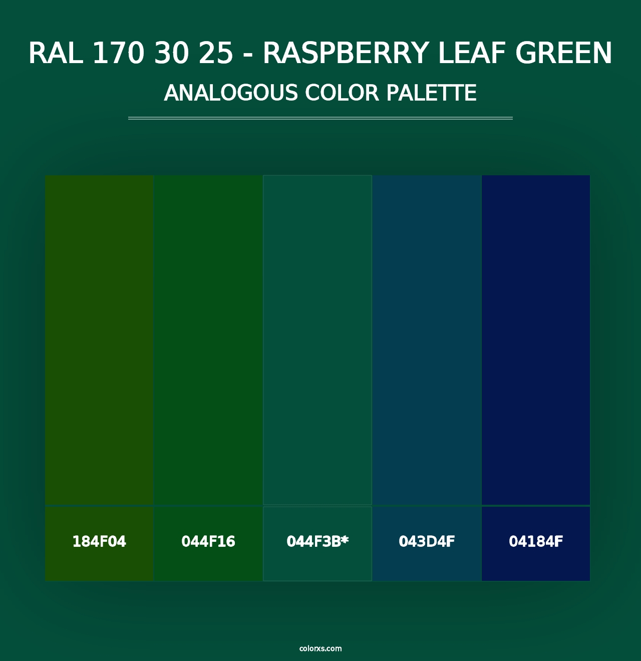 RAL 170 30 25 - Raspberry Leaf Green - Analogous Color Palette