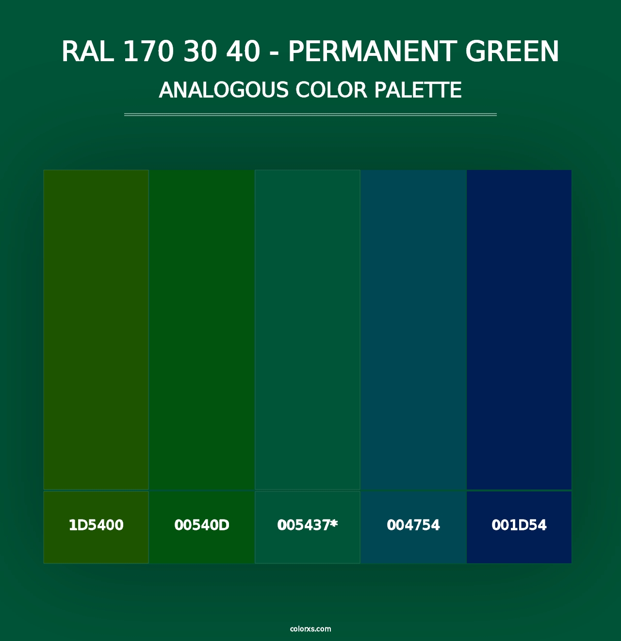 RAL 170 30 40 - Permanent Green - Analogous Color Palette