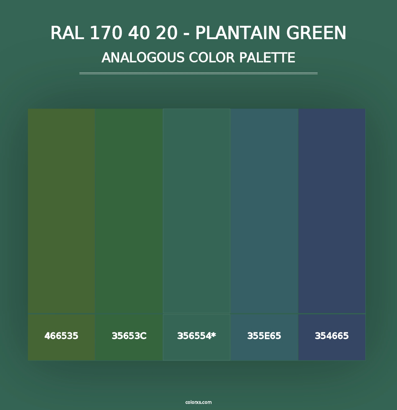 RAL 170 40 20 - Plantain Green - Analogous Color Palette