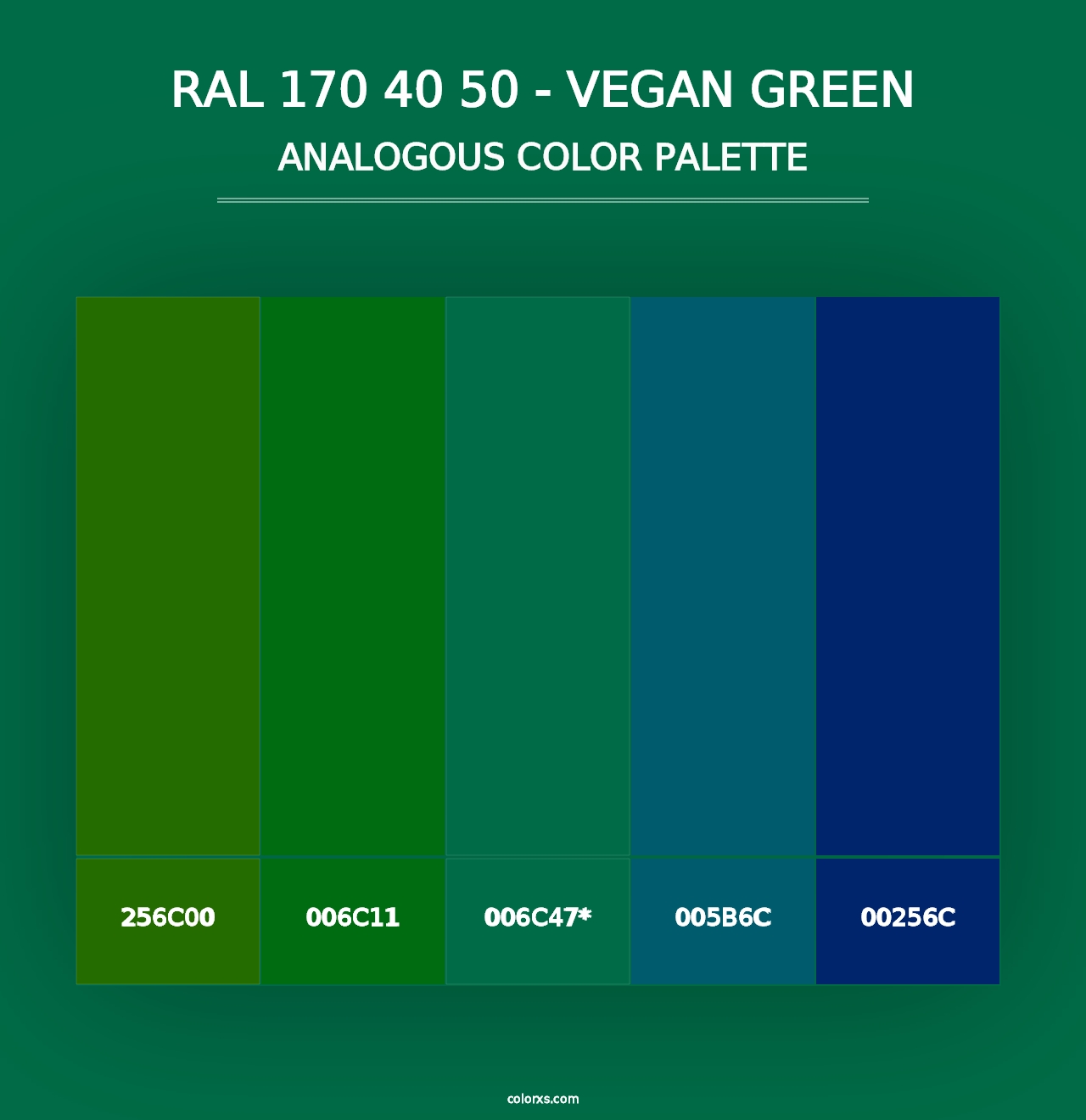 RAL 170 40 50 - Vegan Green - Analogous Color Palette