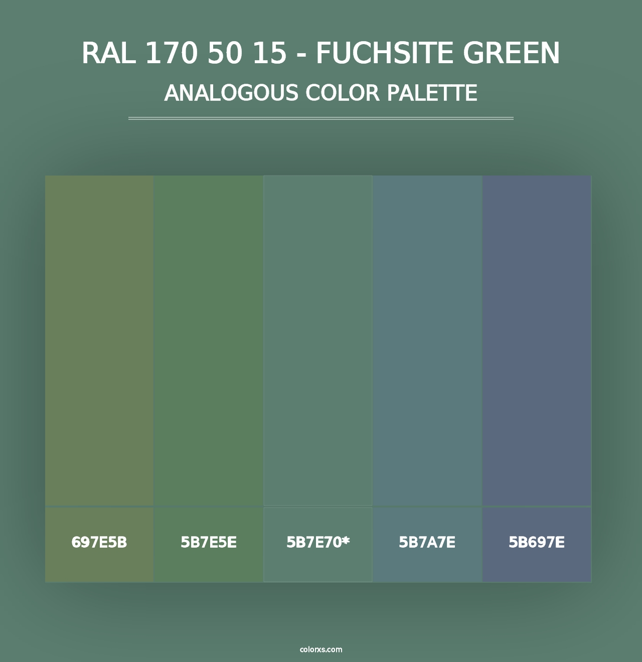 RAL 170 50 15 - Fuchsite Green - Analogous Color Palette