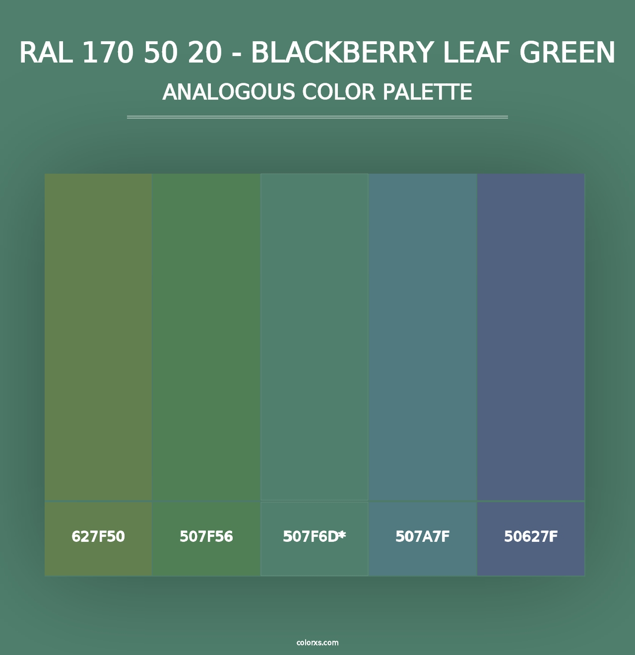 RAL 170 50 20 - Blackberry Leaf Green - Analogous Color Palette