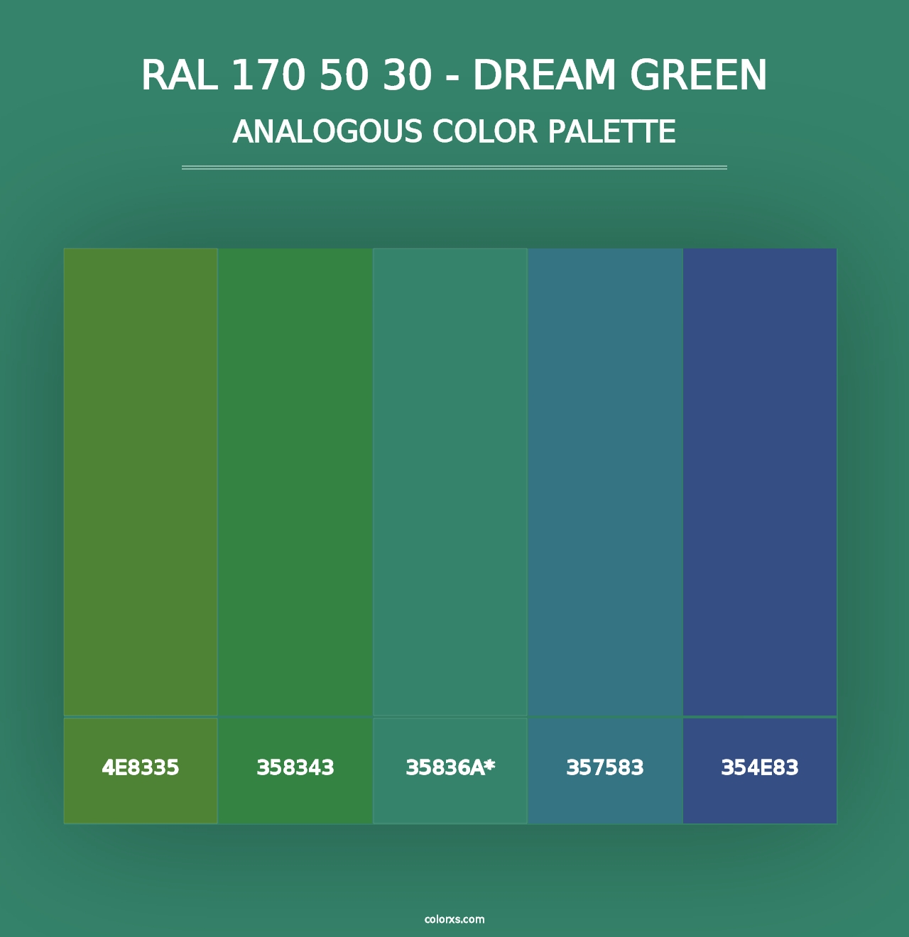 RAL 170 50 30 - Dream Green - Analogous Color Palette