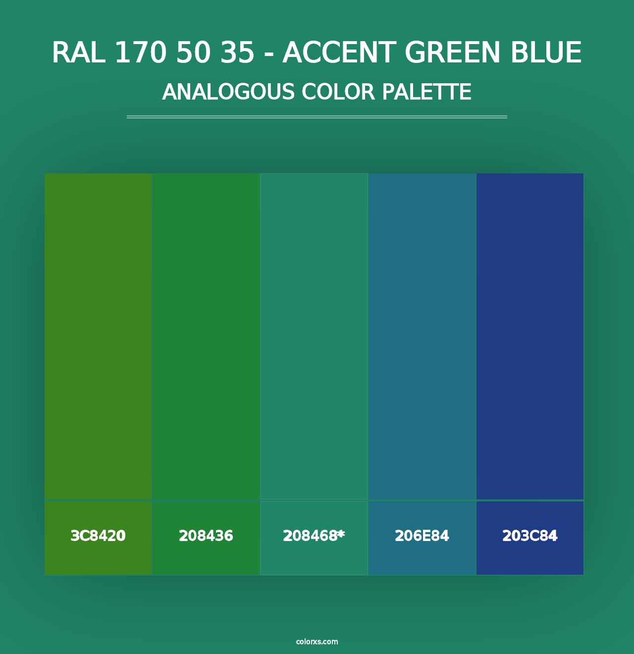 RAL 170 50 35 - Accent Green Blue - Analogous Color Palette