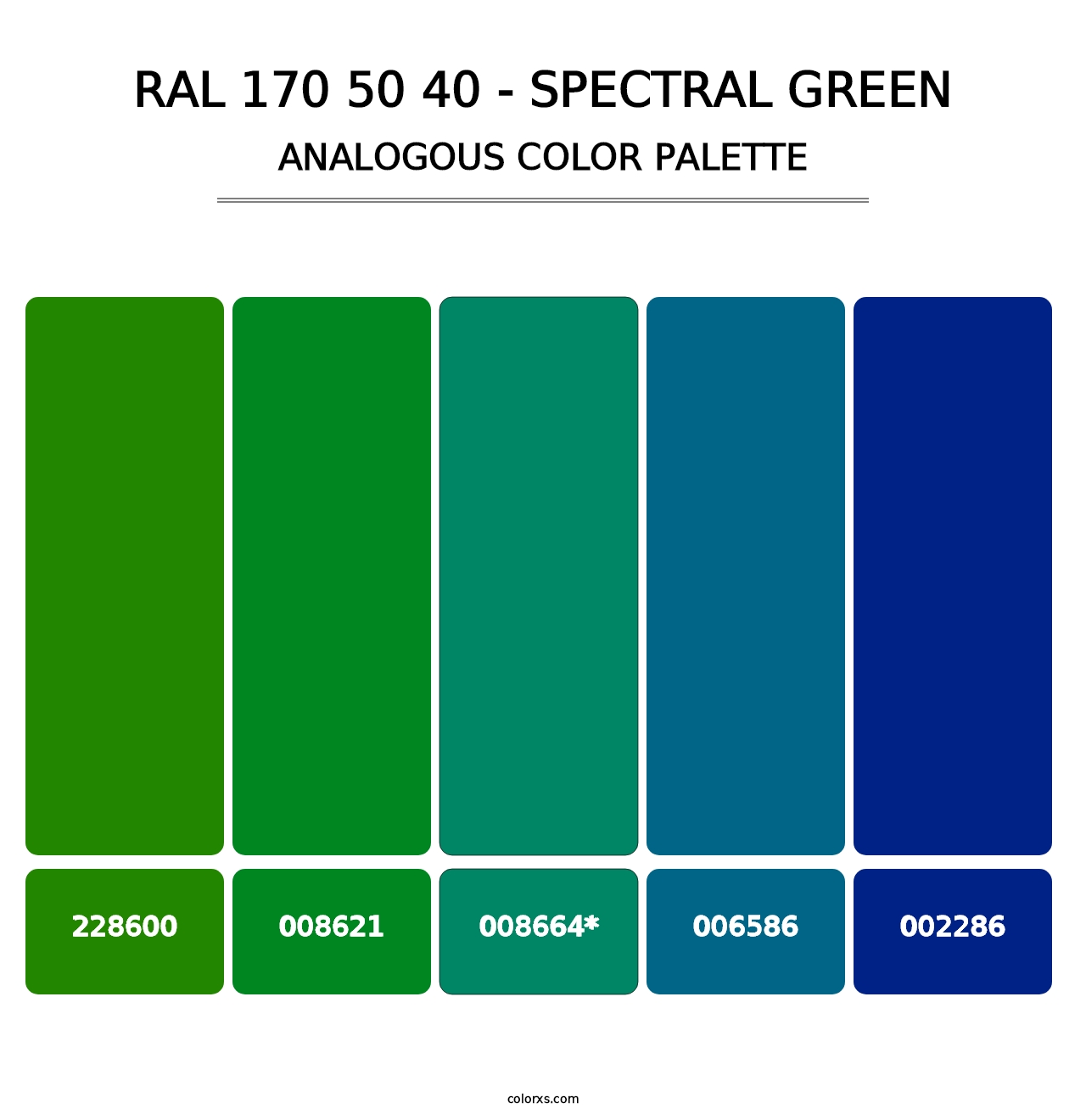 RAL 170 50 40 - Spectral Green - Analogous Color Palette