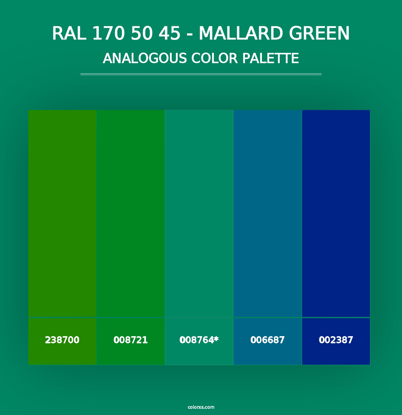 RAL 170 50 45 - Mallard Green - Analogous Color Palette