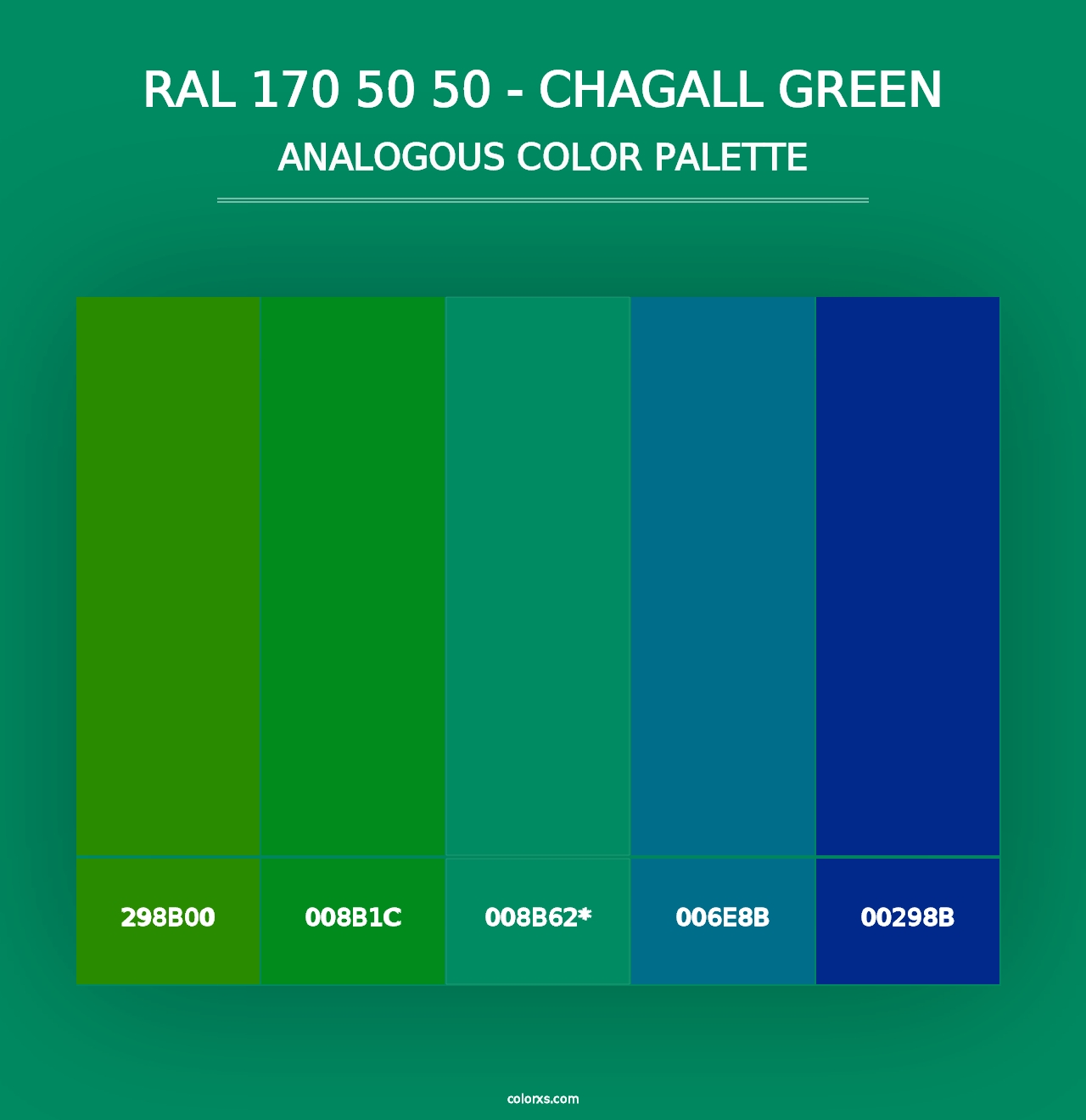 RAL 170 50 50 - Chagall Green - Analogous Color Palette