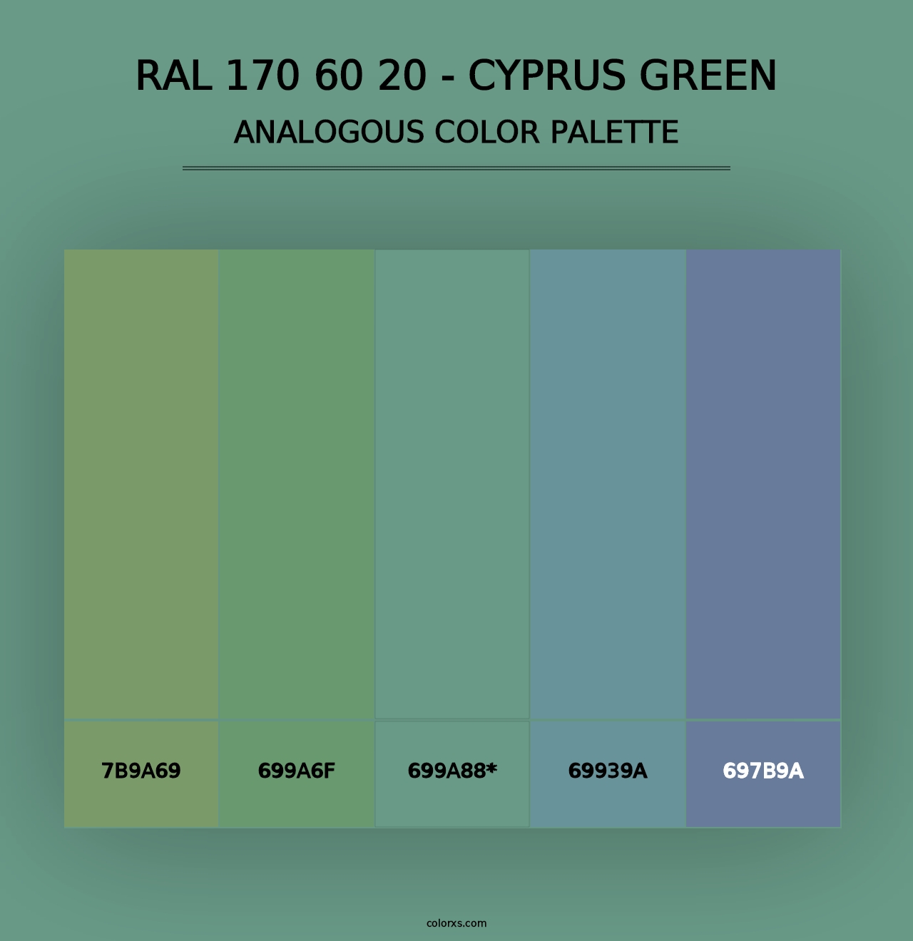 RAL 170 60 20 - Cyprus Green - Analogous Color Palette