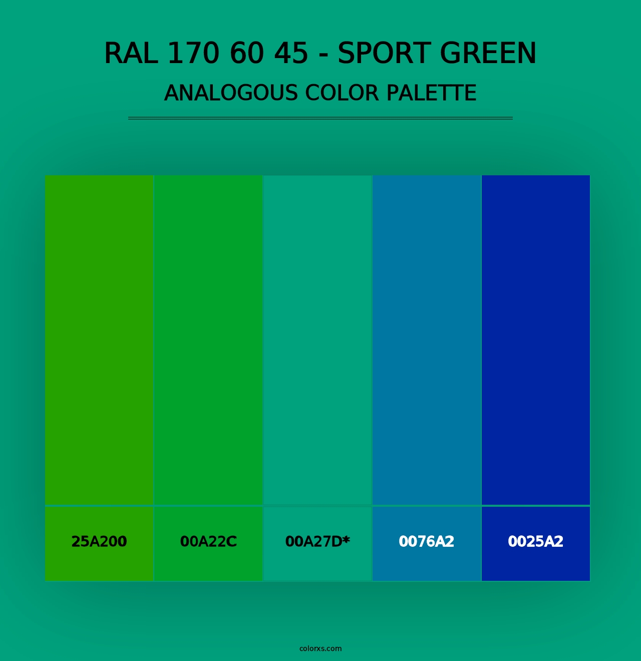 RAL 170 60 45 - Sport Green - Analogous Color Palette