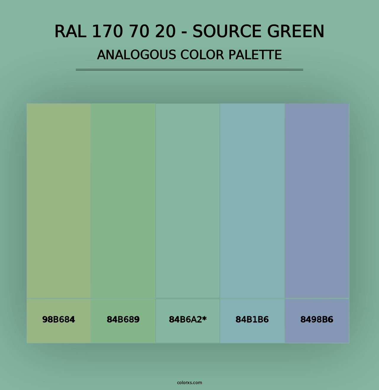 RAL 170 70 20 - Source Green - Analogous Color Palette