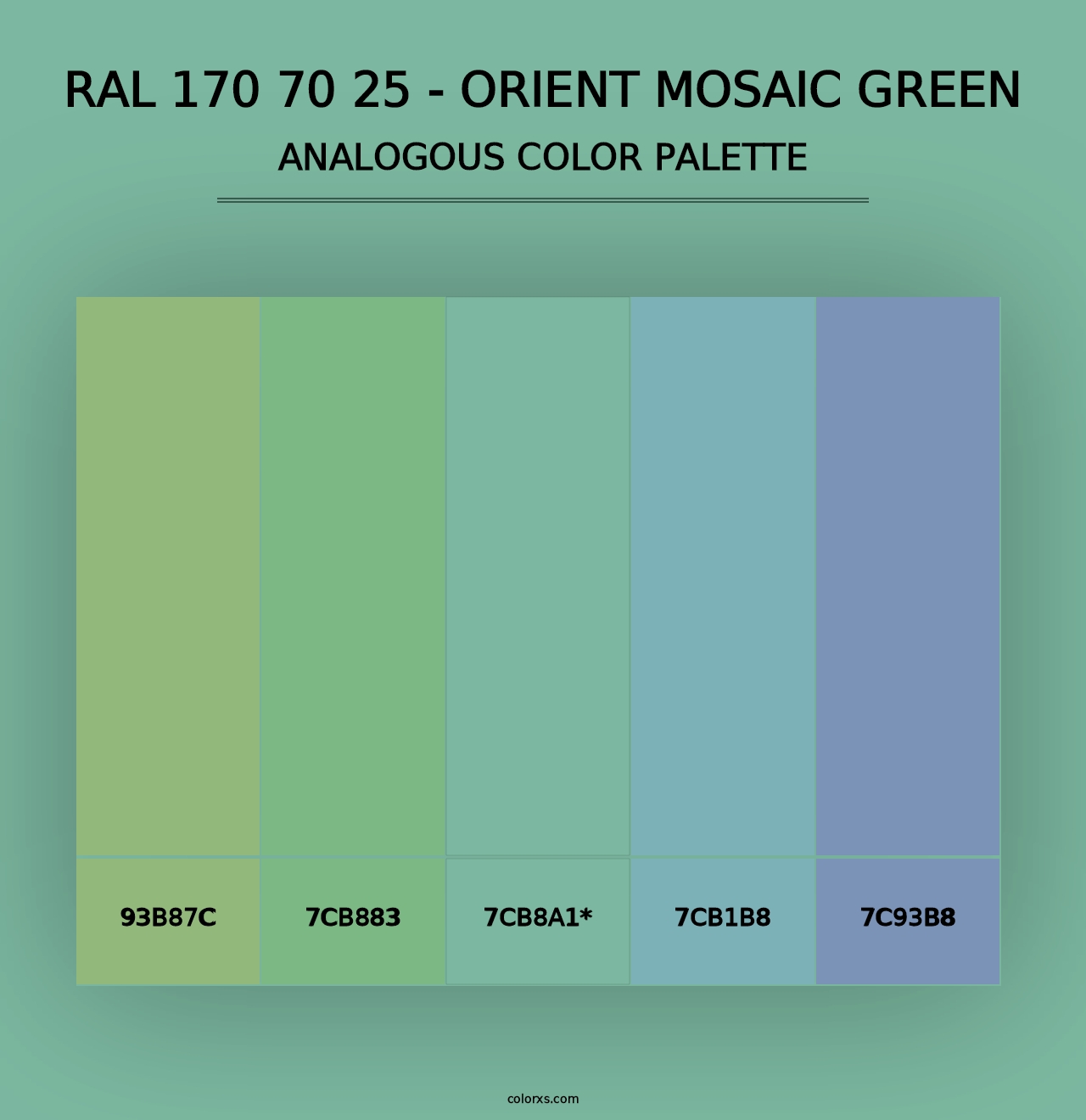 RAL 170 70 25 - Orient Mosaic Green - Analogous Color Palette