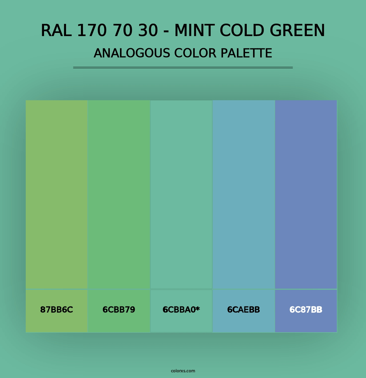 RAL 170 70 30 - Mint Cold Green - Analogous Color Palette