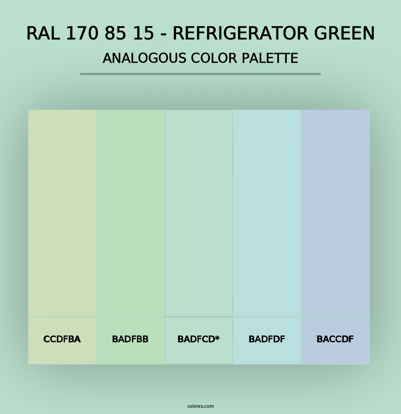 RAL 170 85 15 - Refrigerator Green - Analogous Color Palette