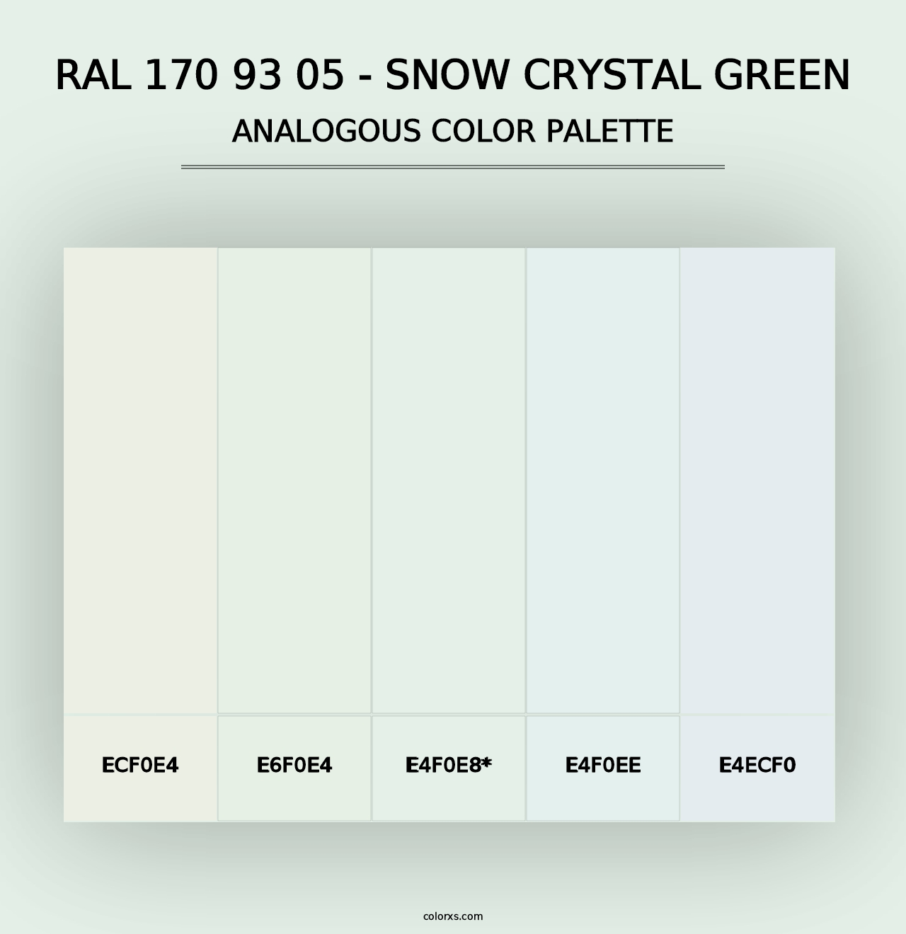 RAL 170 93 05 - Snow Crystal Green - Analogous Color Palette