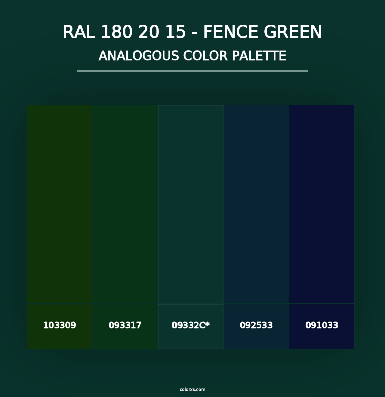 RAL 180 20 15 - Fence Green - Analogous Color Palette