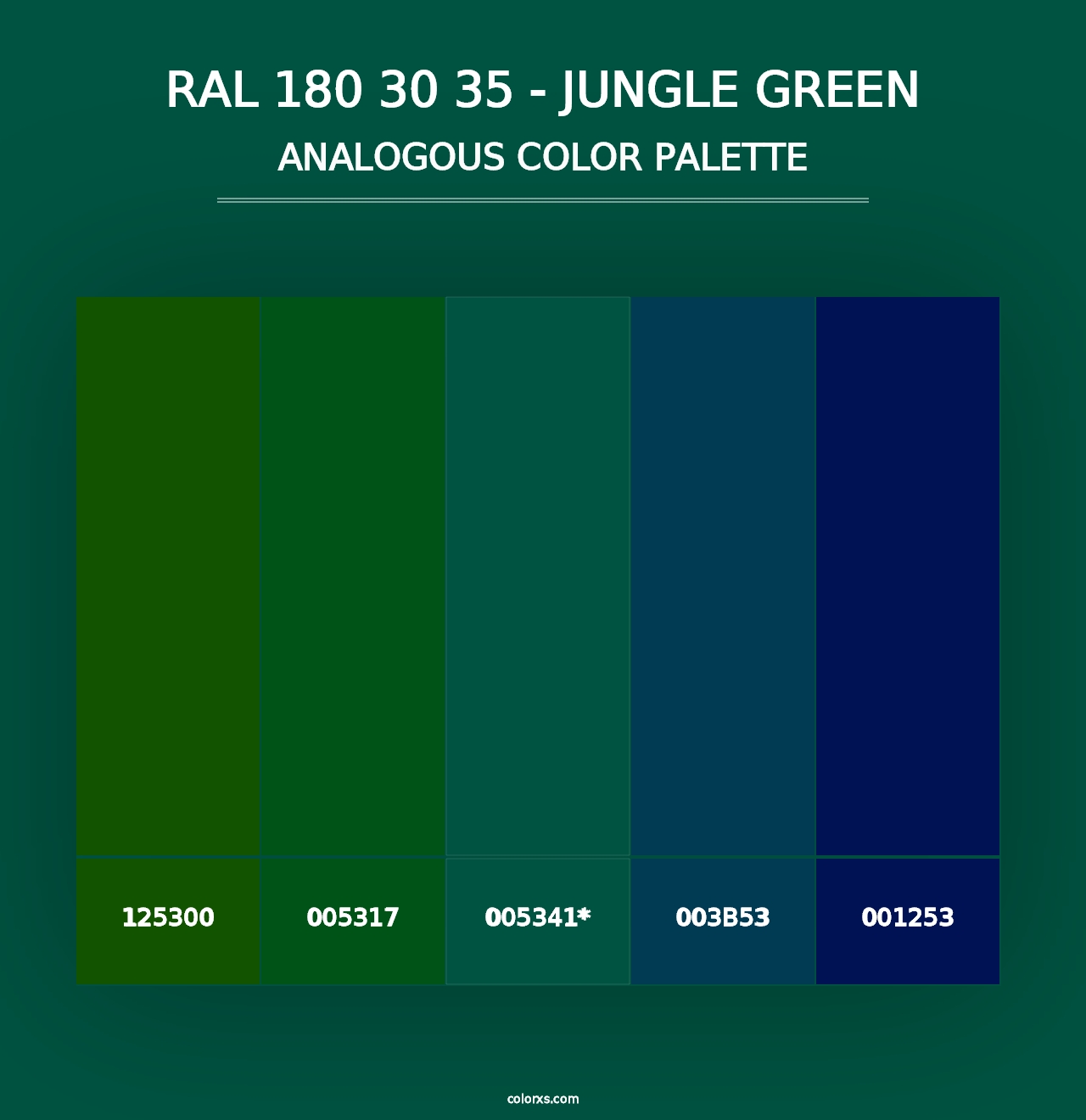 RAL 180 30 35 - Jungle Green - Analogous Color Palette