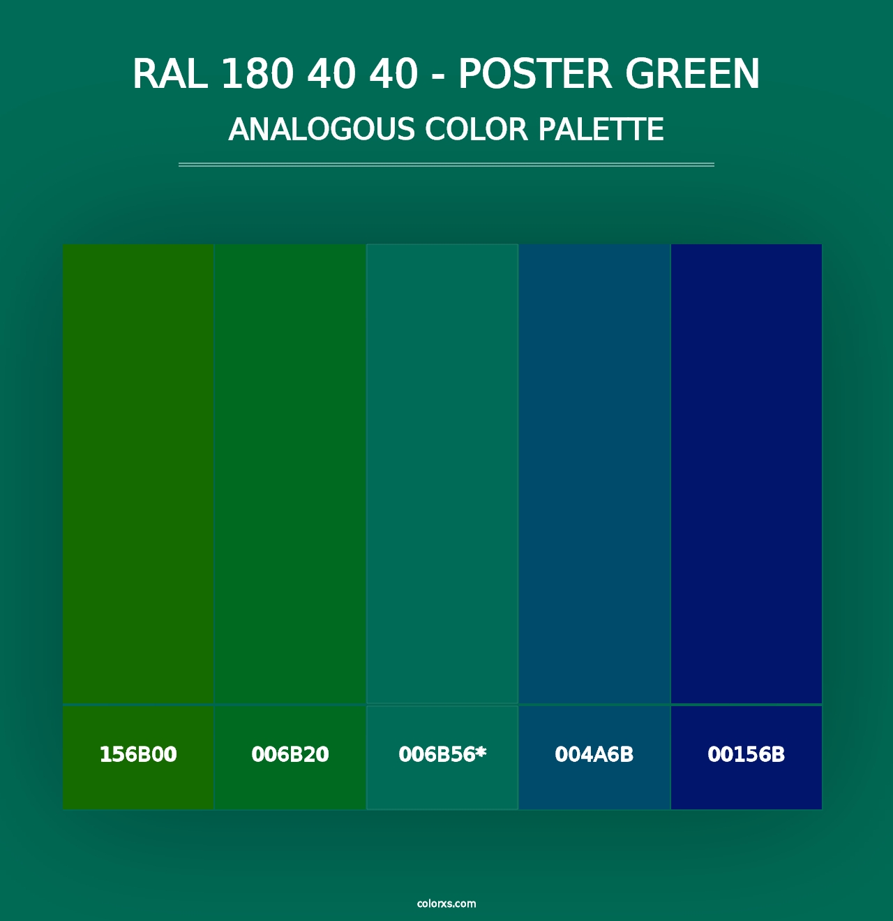 RAL 180 40 40 - Poster Green - Analogous Color Palette