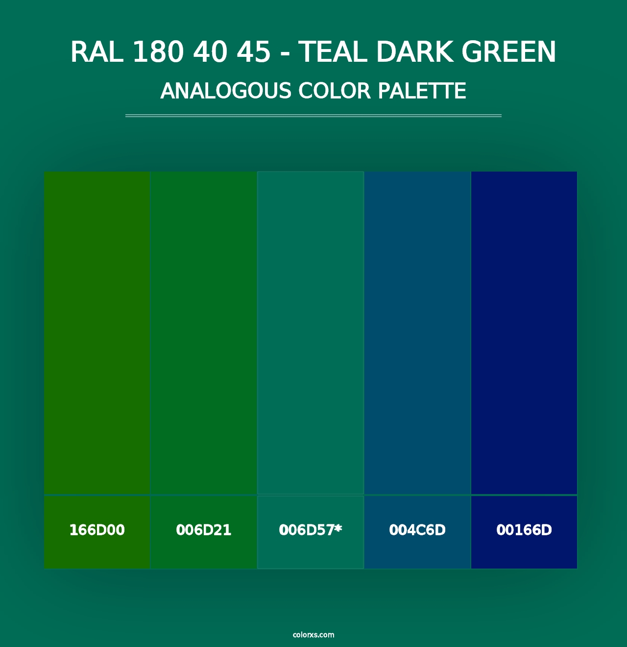 RAL 180 40 45 - Teal Dark Green - Analogous Color Palette