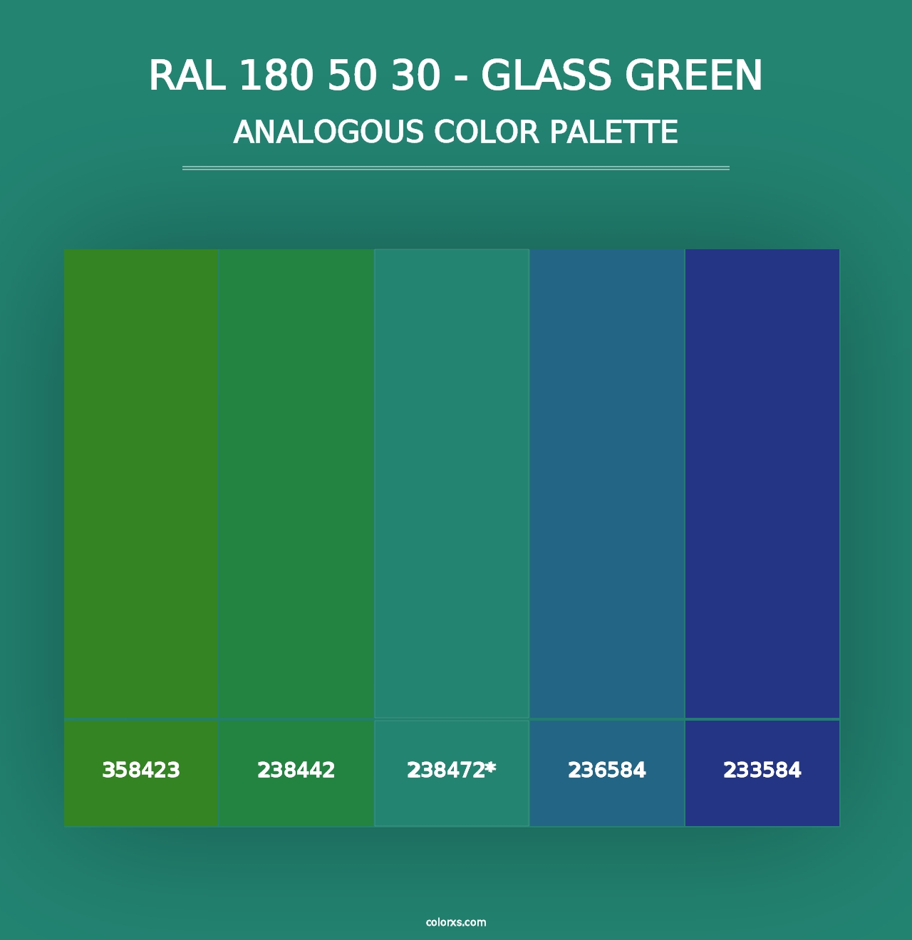 RAL 180 50 30 - Glass Green - Analogous Color Palette