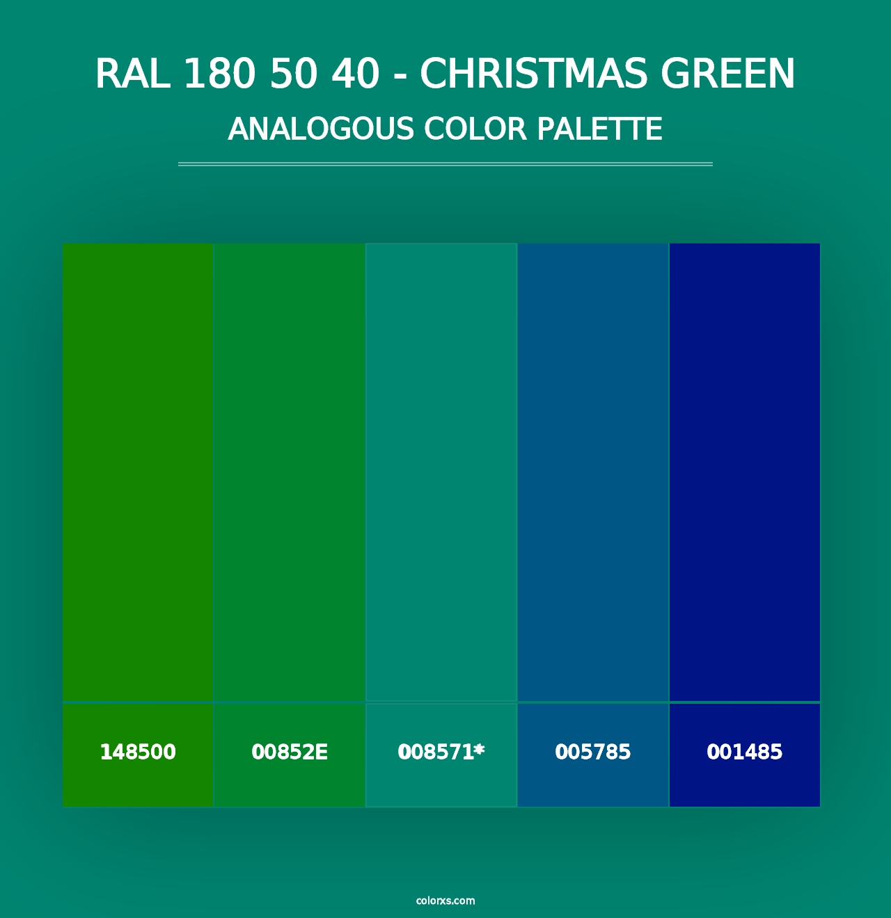 RAL 180 50 40 - Christmas Green - Analogous Color Palette