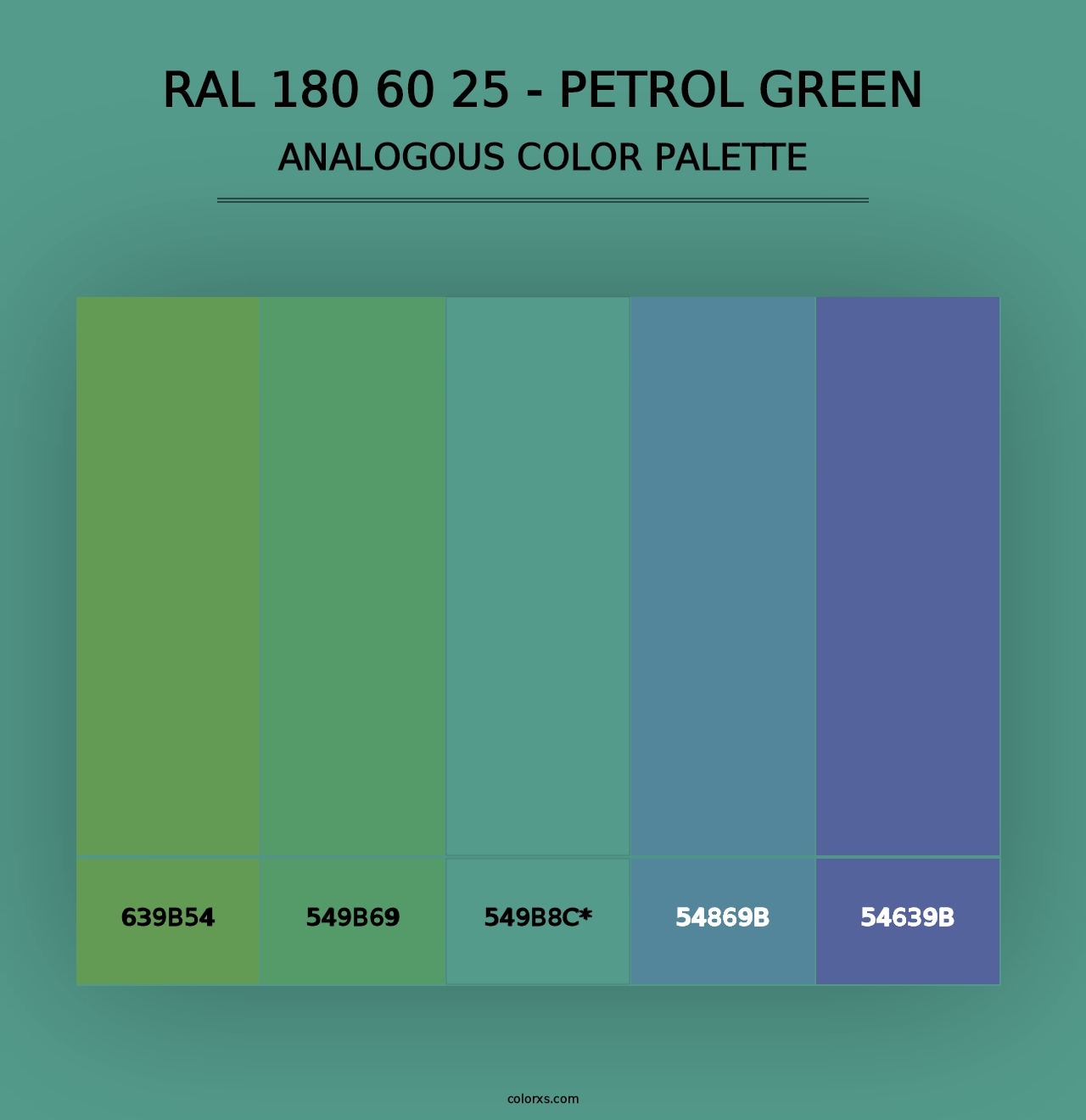 RAL 180 60 25 - Petrol Green - Analogous Color Palette