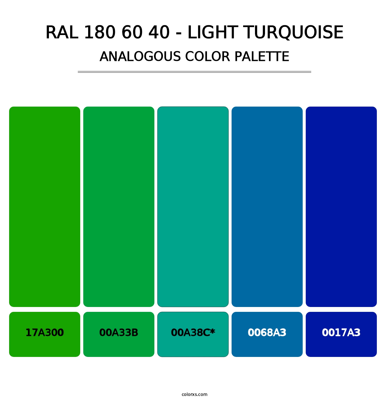 RAL 180 60 40 - Light Turquoise - Analogous Color Palette