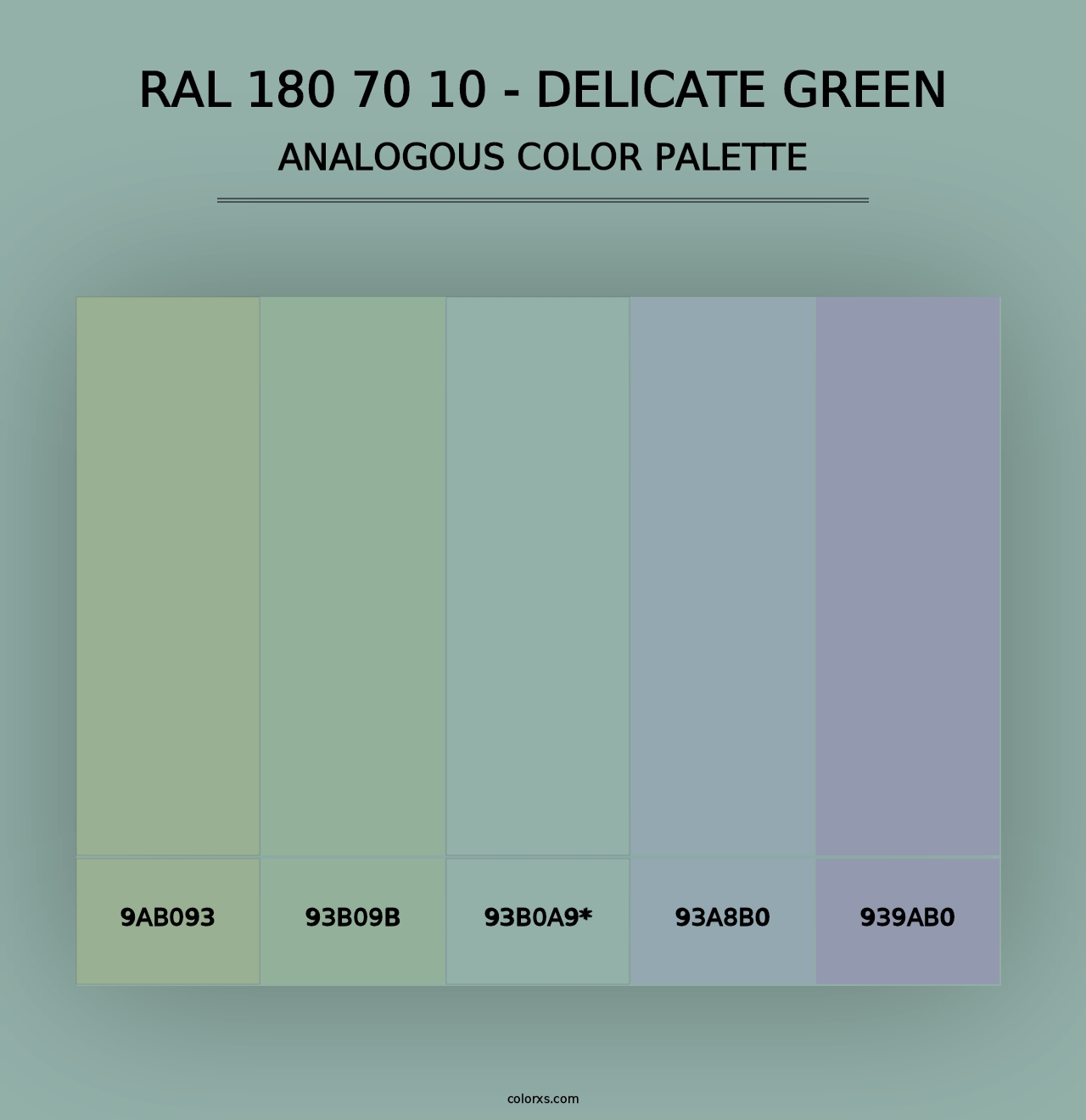 RAL 180 70 10 - Delicate Green - Analogous Color Palette