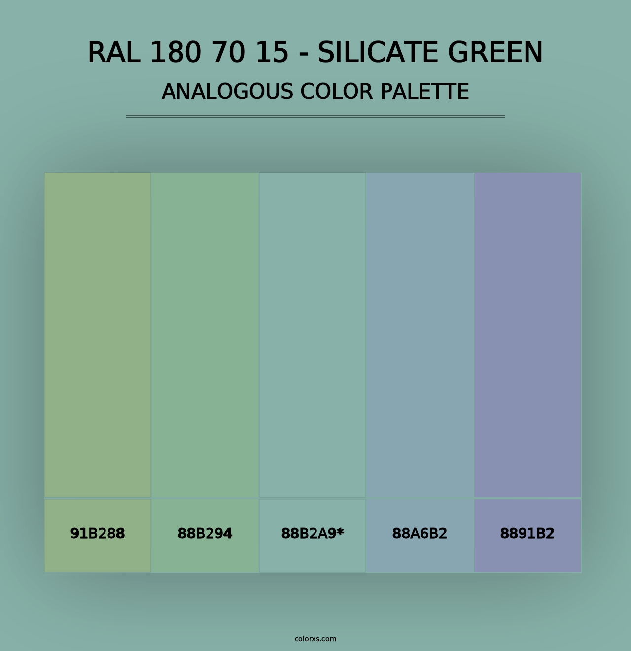 RAL 180 70 15 - Silicate Green - Analogous Color Palette