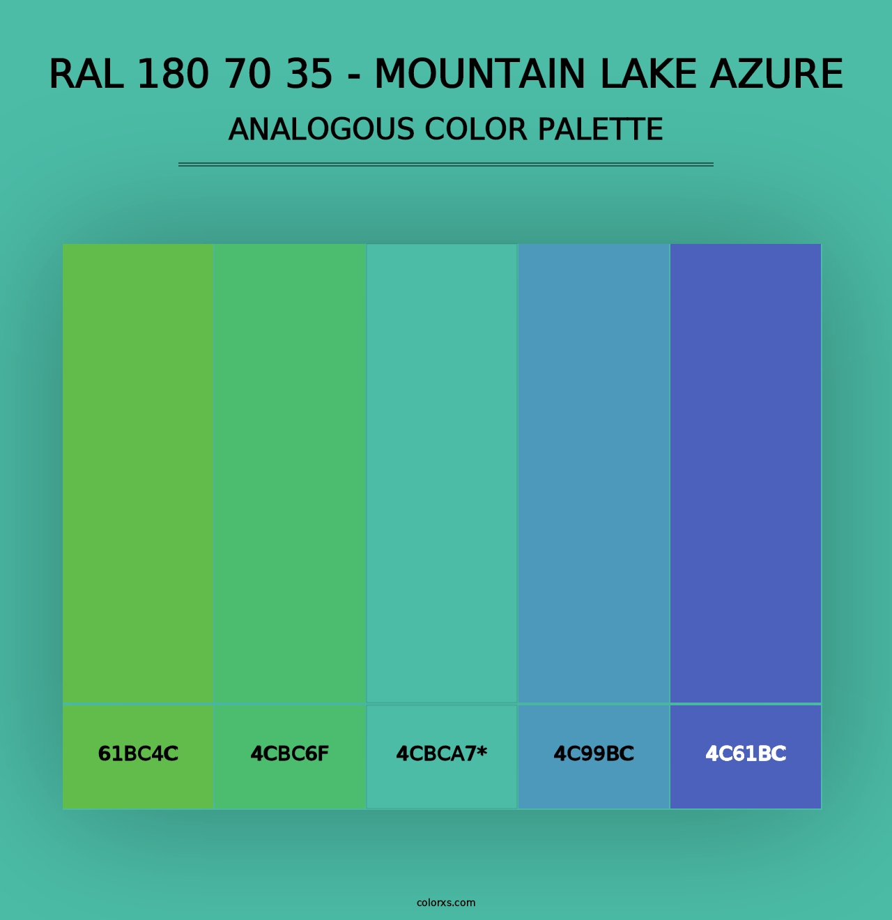 RAL 180 70 35 - Mountain Lake Azure - Analogous Color Palette