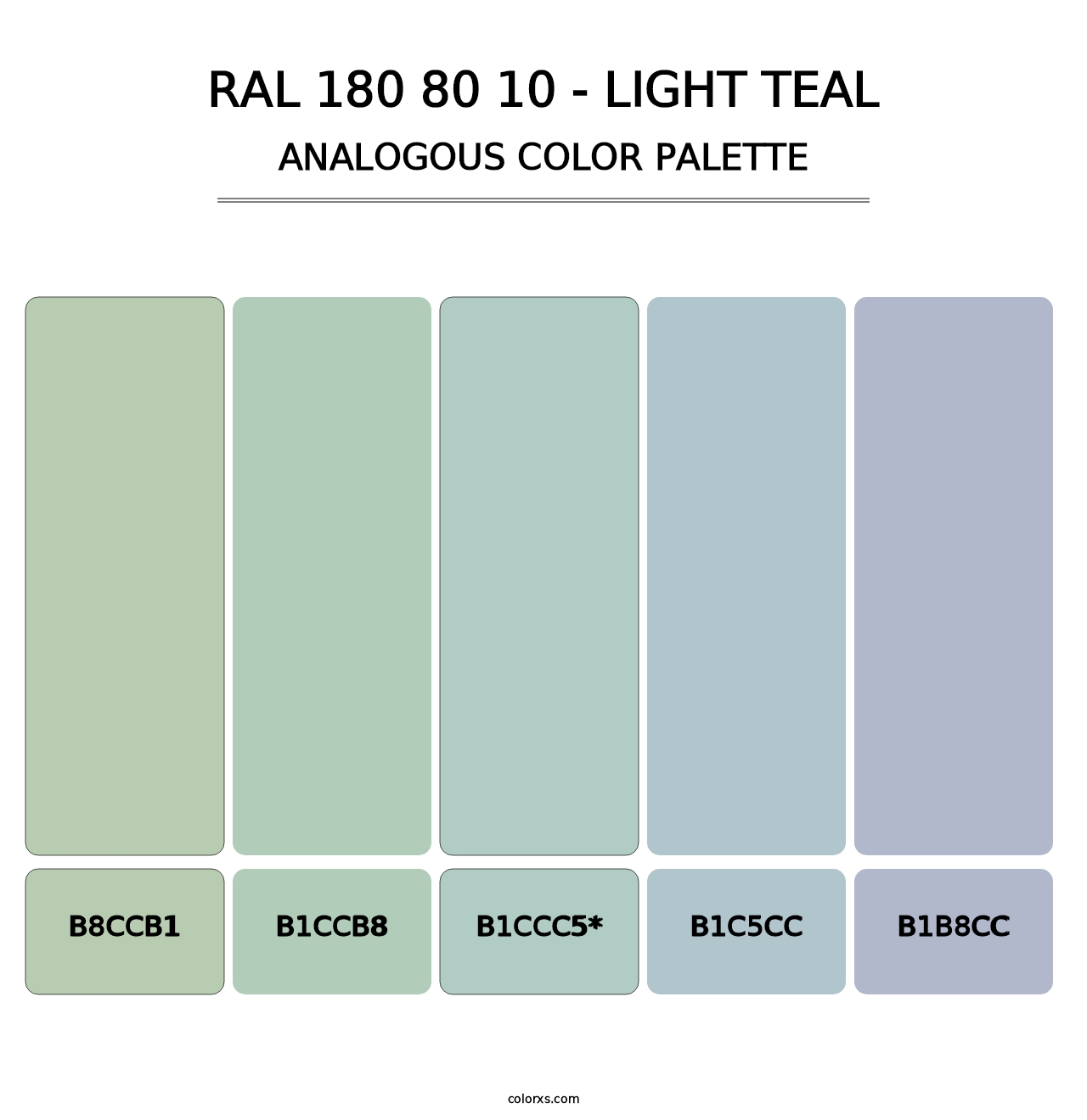 RAL 180 80 10 - Light Teal - Analogous Color Palette